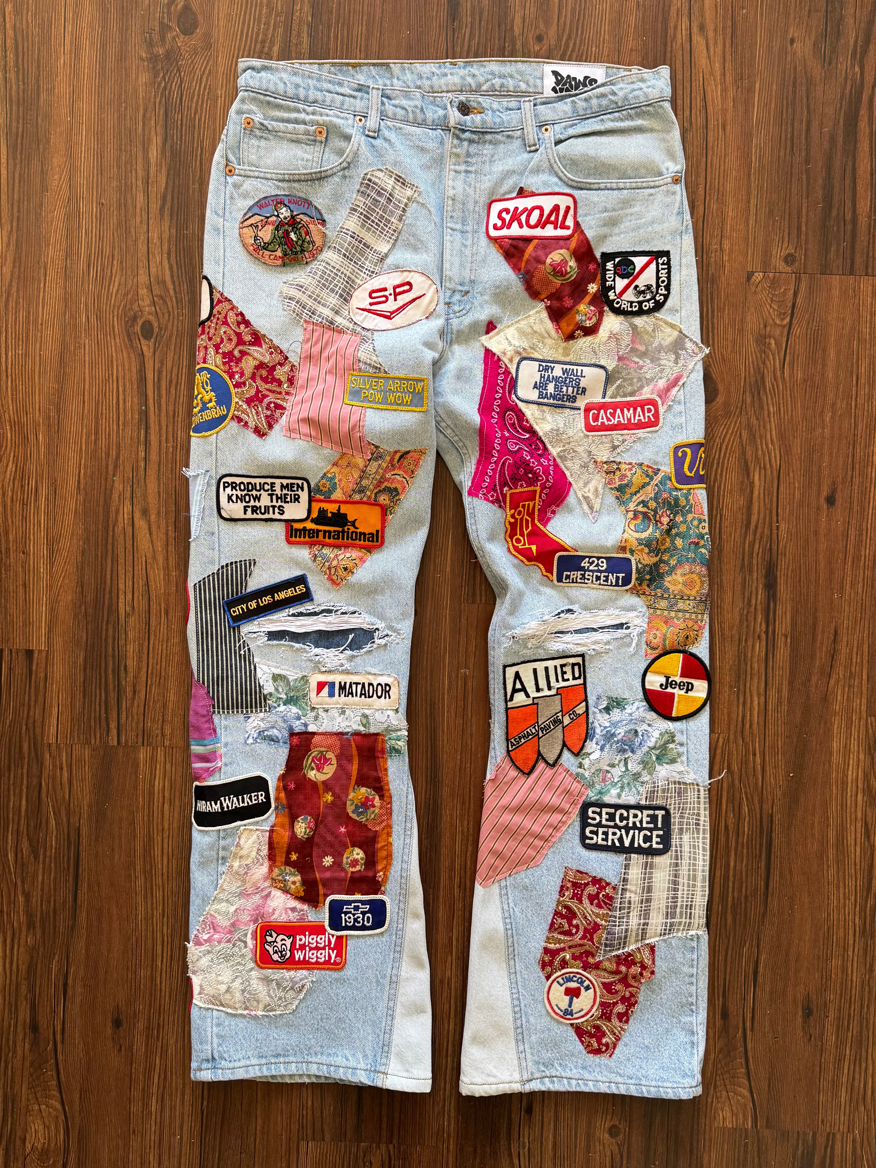"Mr. Patches" Patchwork Jeans (Size 38)