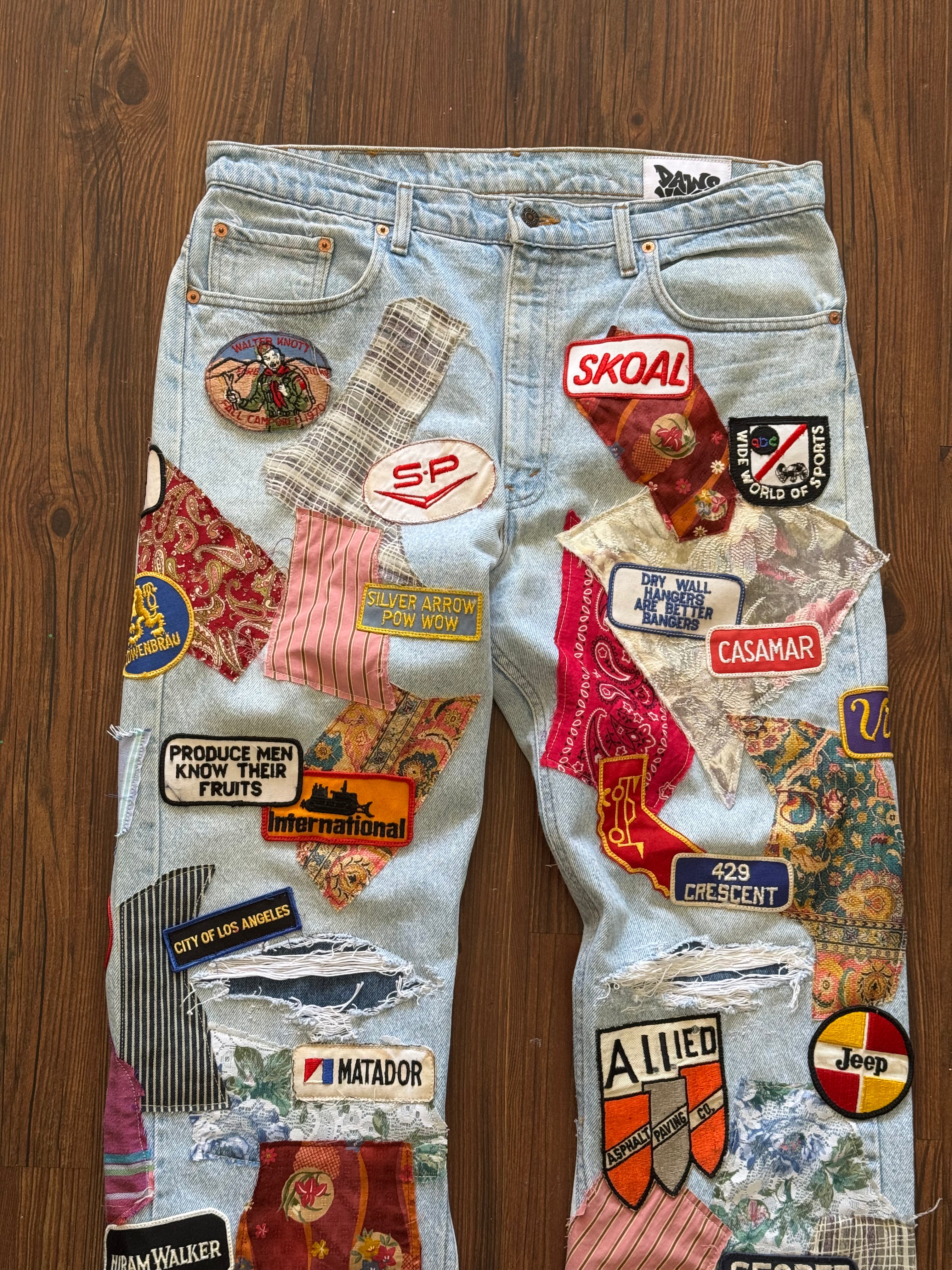 "Mr. Patches" Patchwork Jeans (Size 38)