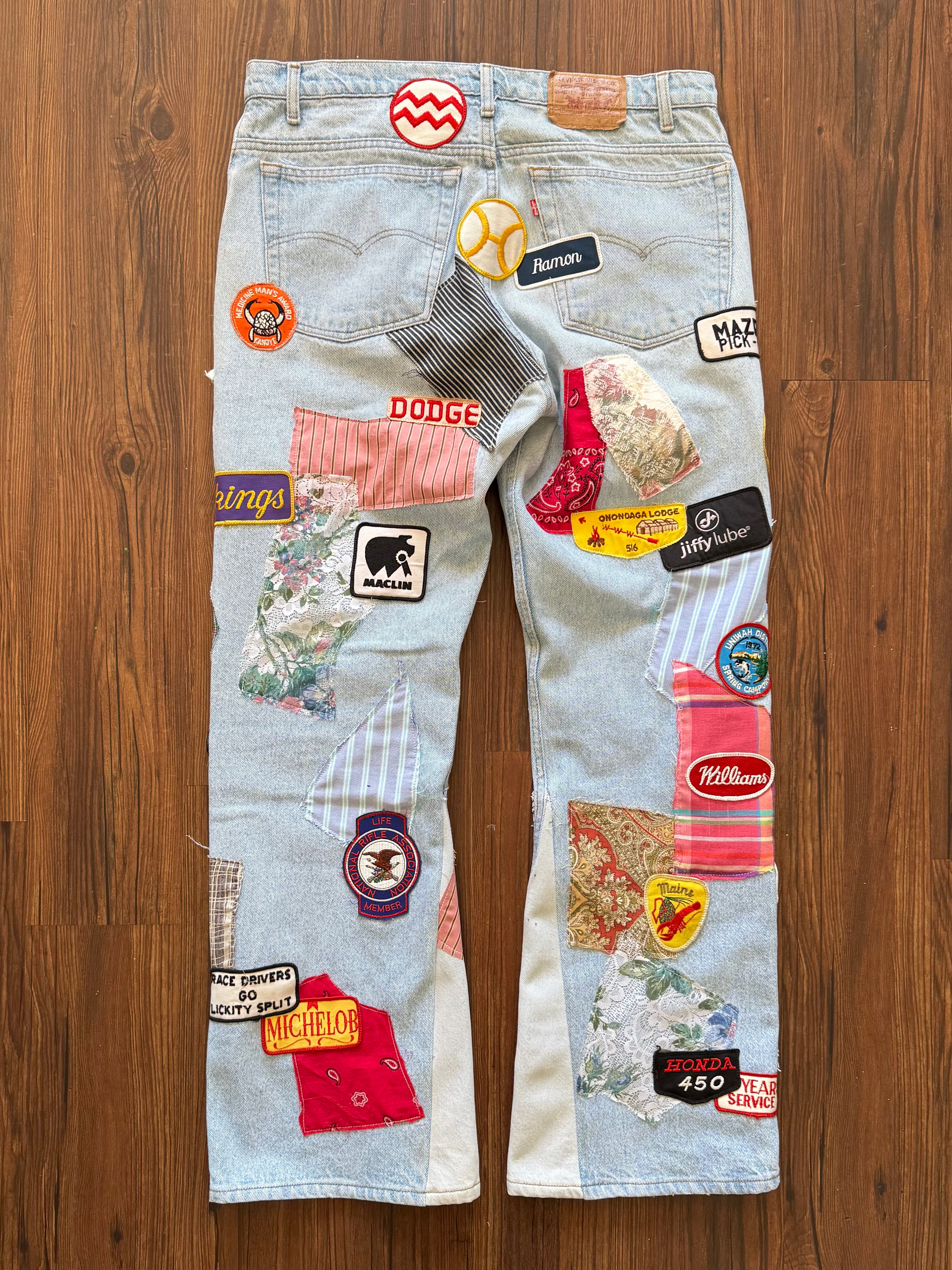 "Mr. Patches" Patchwork Jeans (Size 38)