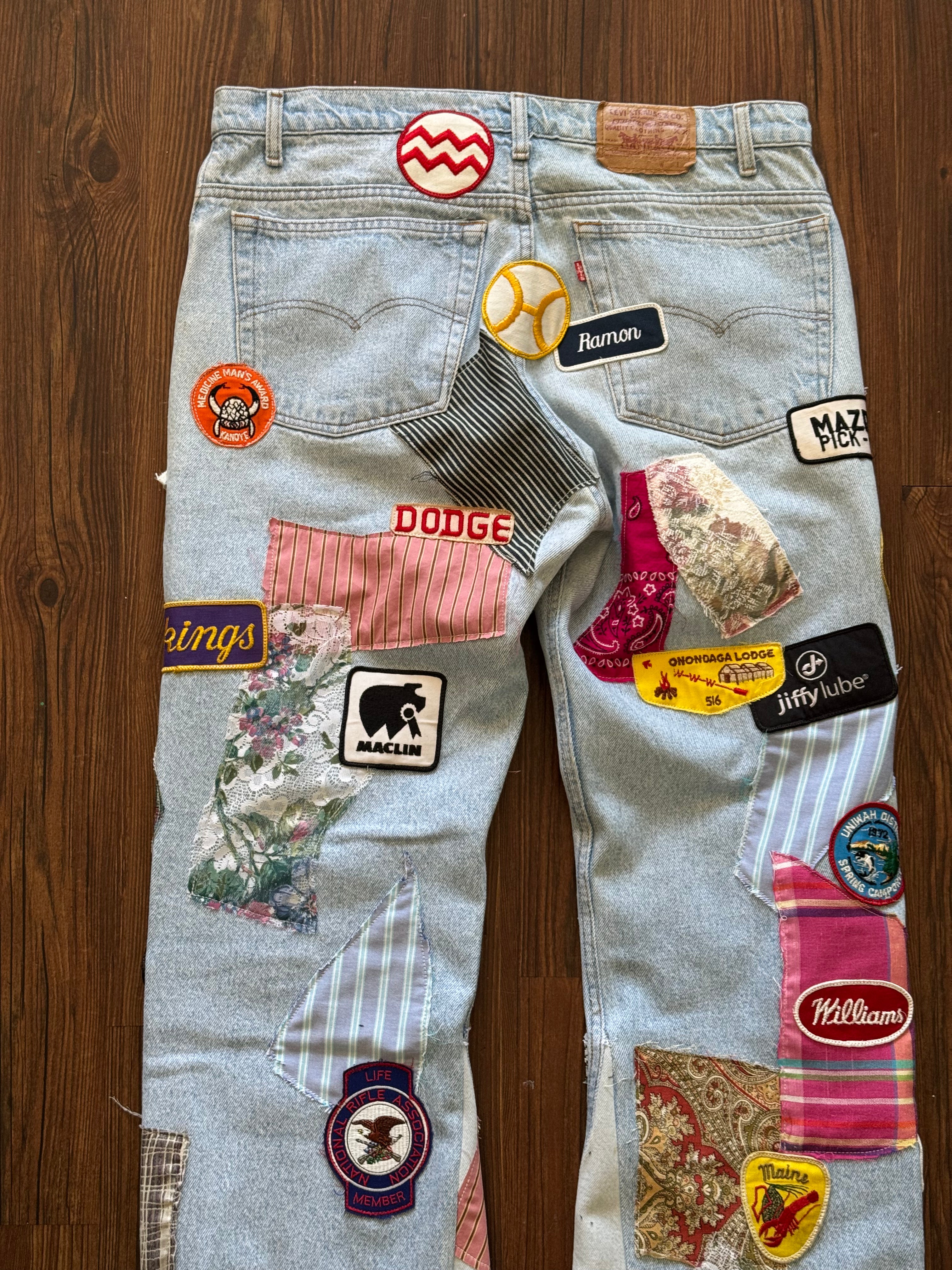 "Mr. Patches" Patchwork Jeans (Size 38)