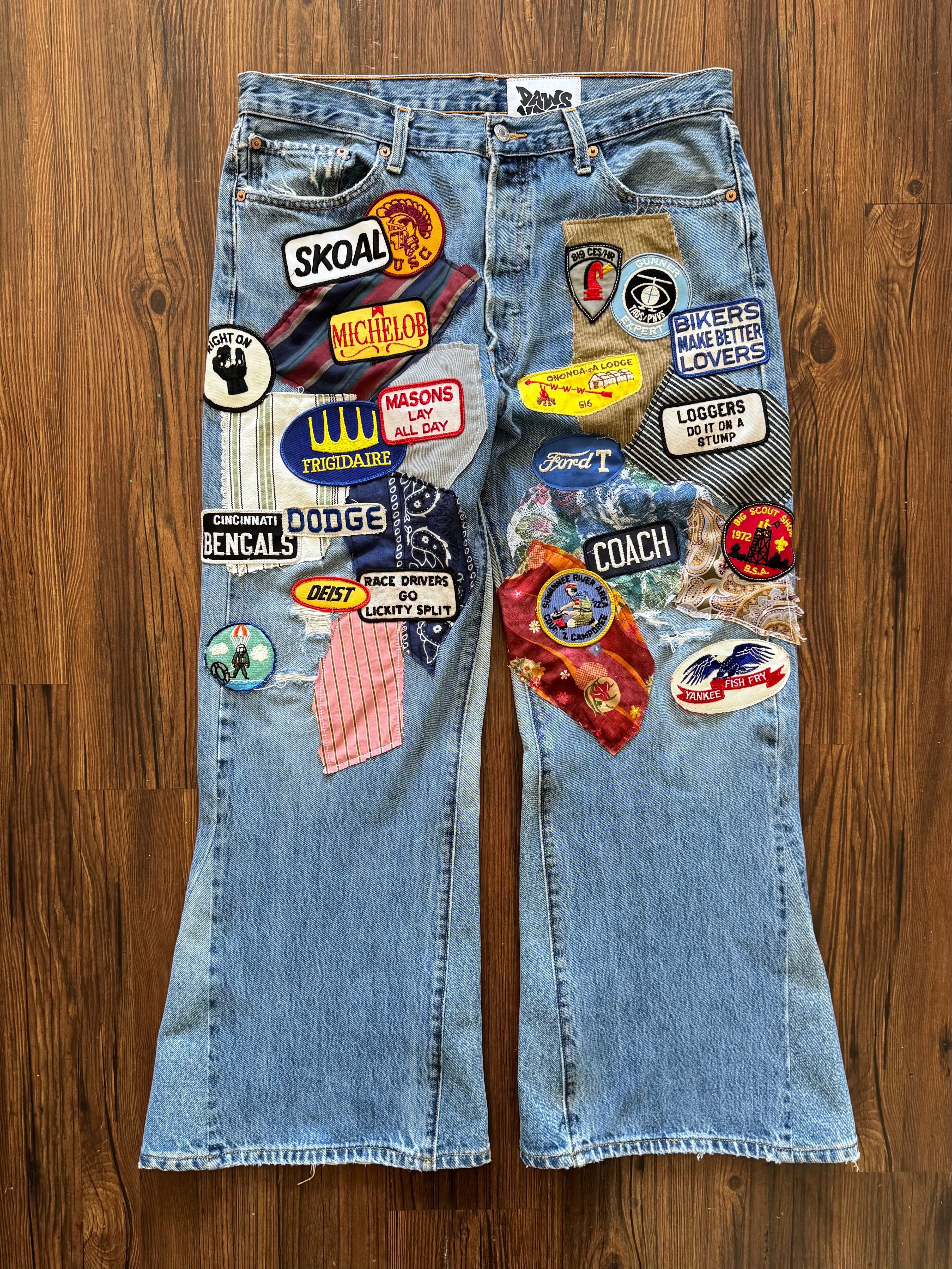 "Mr. Patches" Patchwork Jeans (Size 36)