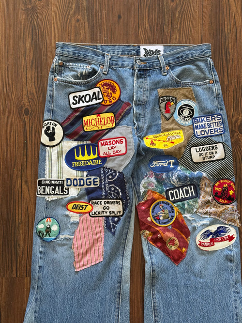 "Mr. Patches" Patchwork Jeans (Size 36)
