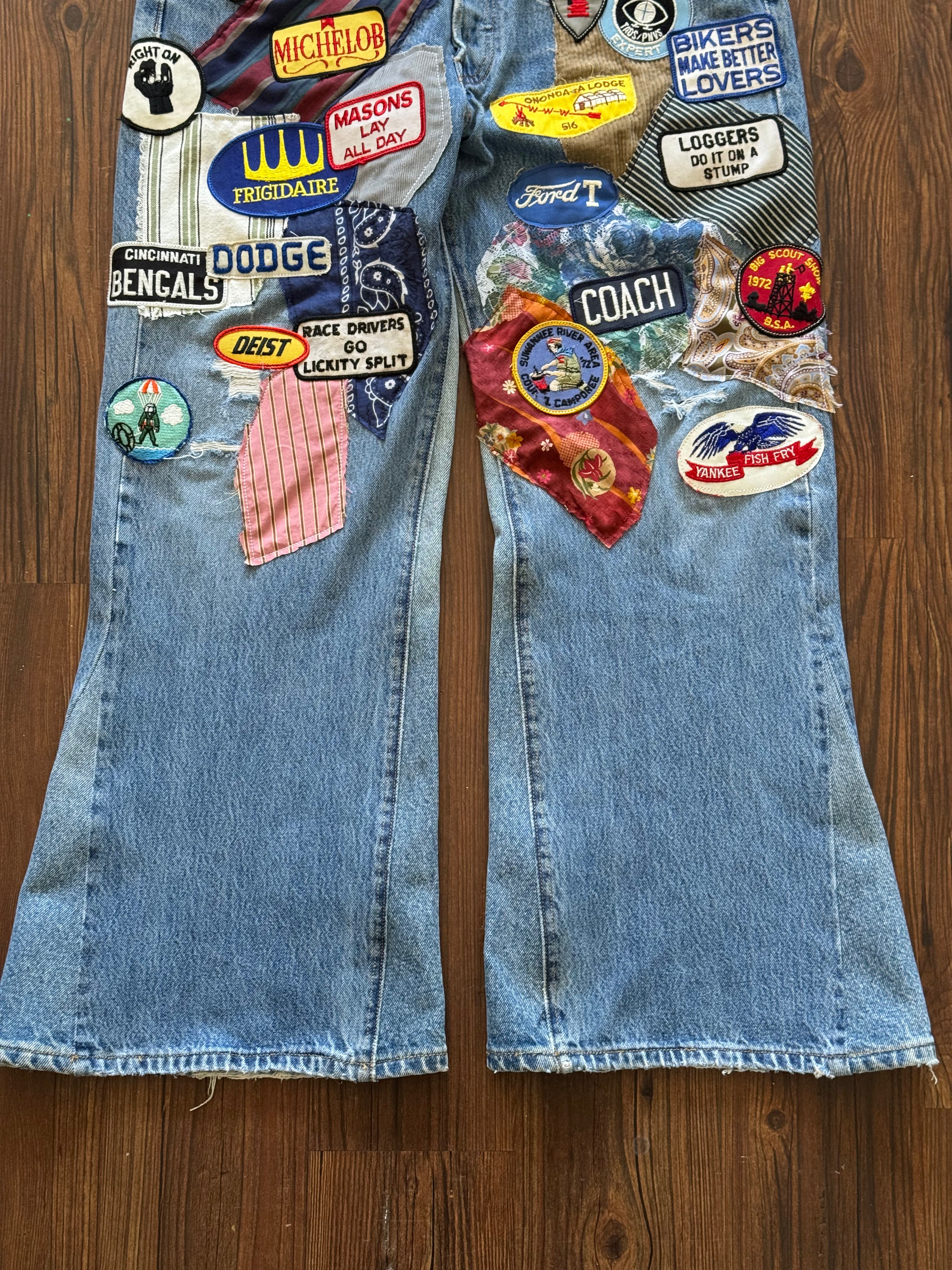 "Mr. Patches" Patchwork Jeans (Size 36)