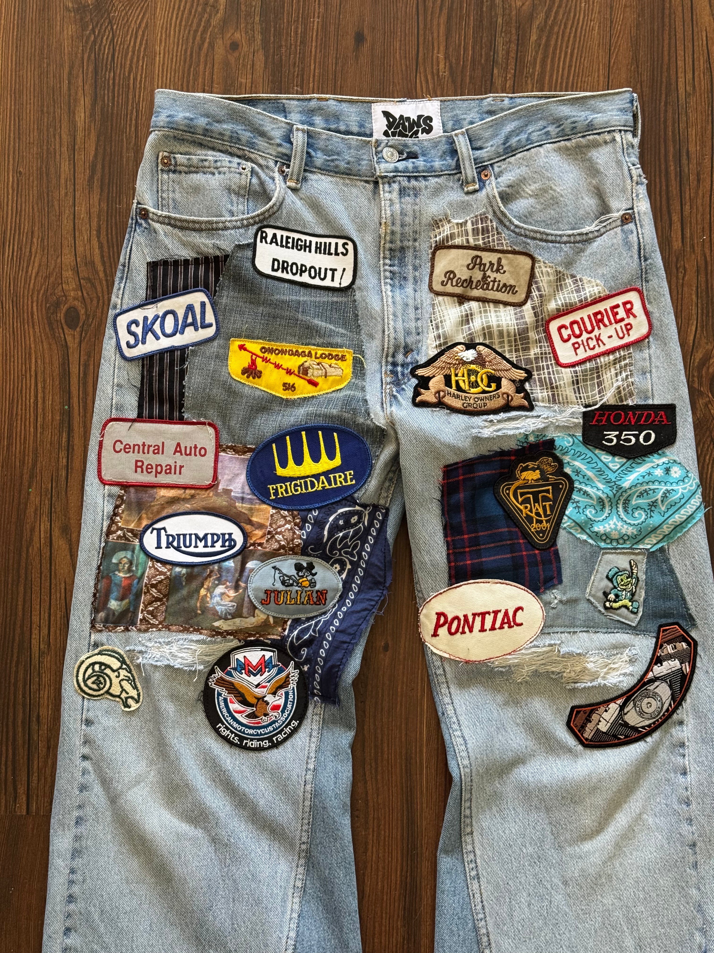 "Mr. Patches" Patchwork Jeans (Size 36)