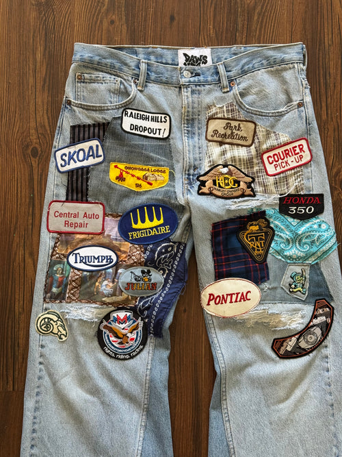 "Mr. Patches" Patchwork Jeans (Size 36)
