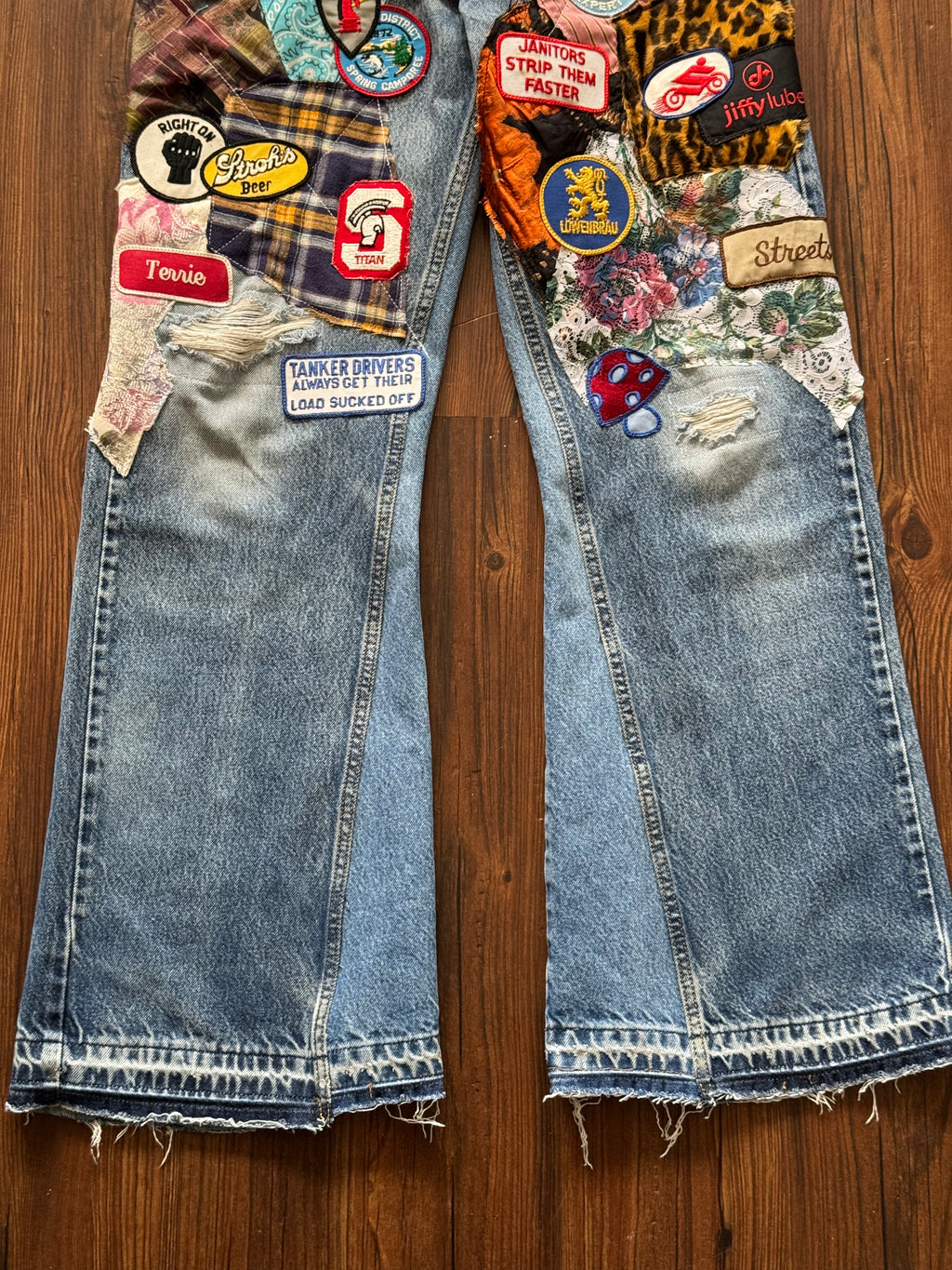 "Mr. Patches" Patchwork Jeans (Size 34)
