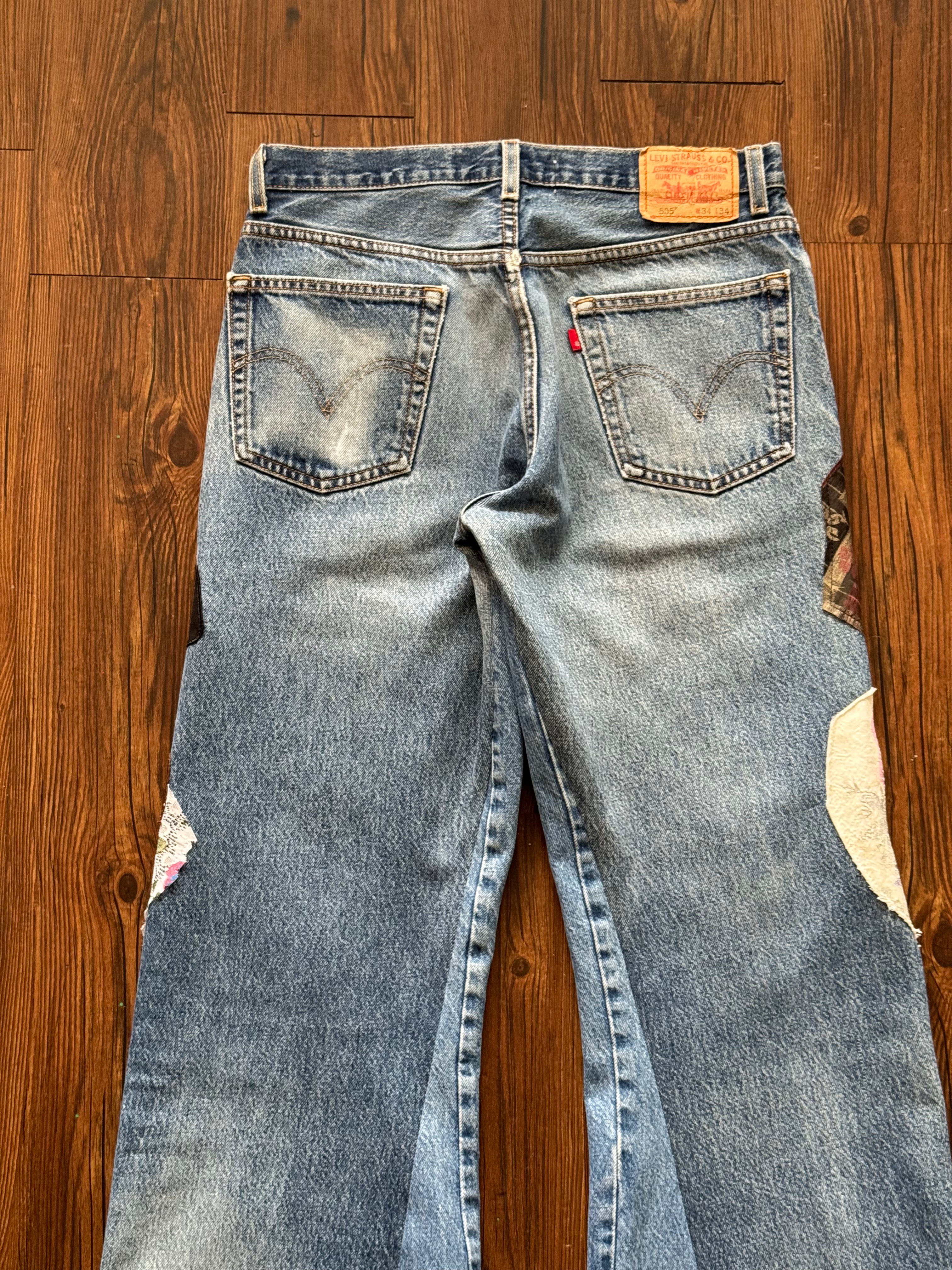 "Mr. Patches" Patchwork Jeans (Size 34)