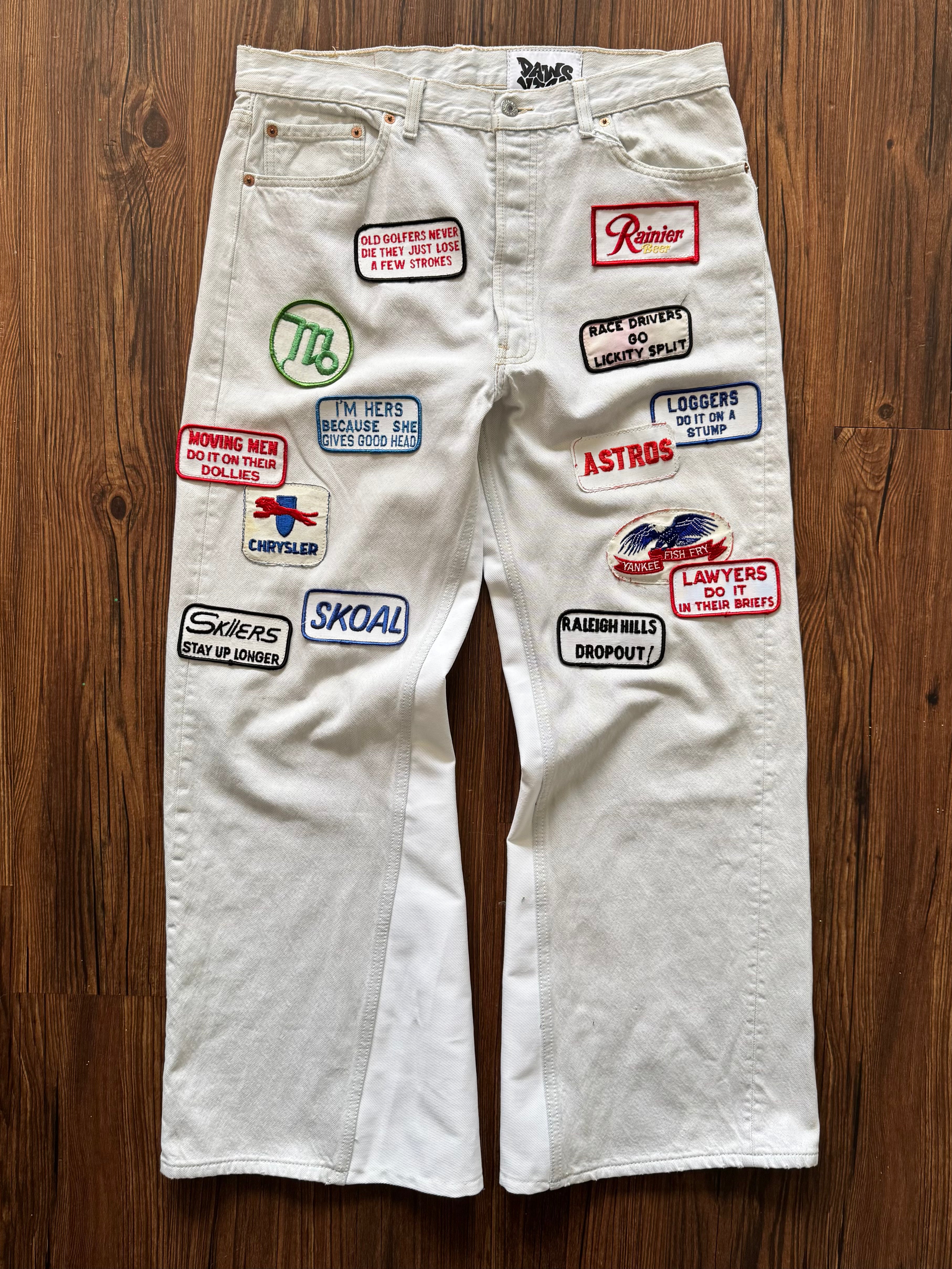 White Patches Jeans (Size 36)