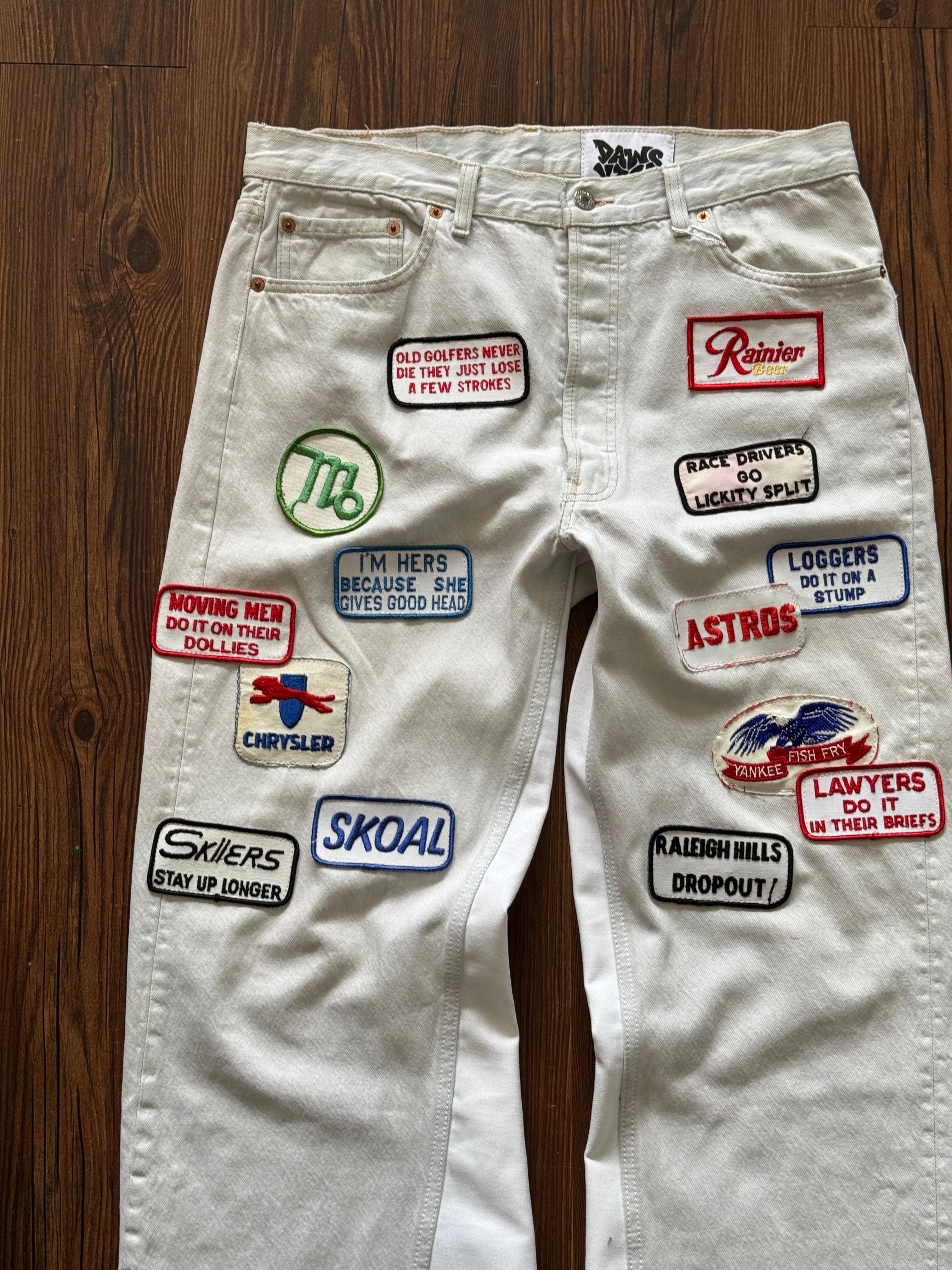 White Patches Jeans (Size 36)