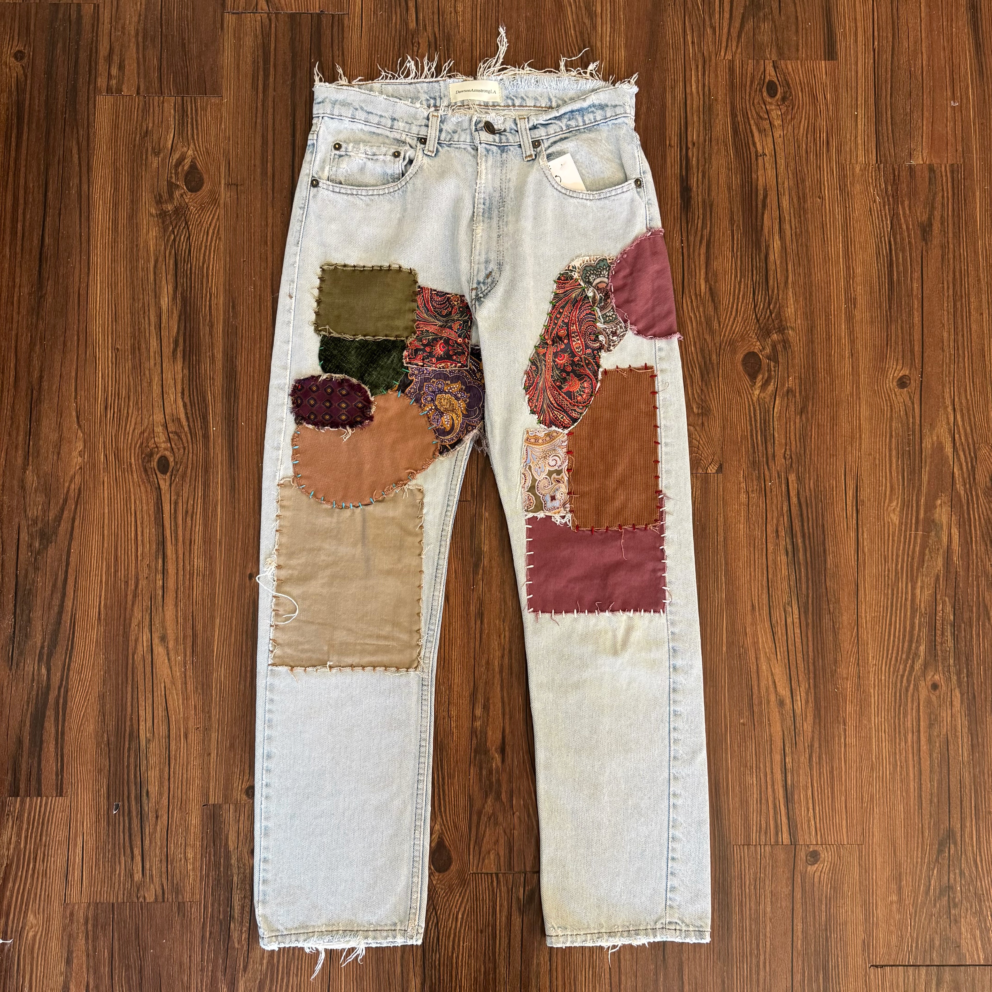 Light Wash Patchwork Jeans