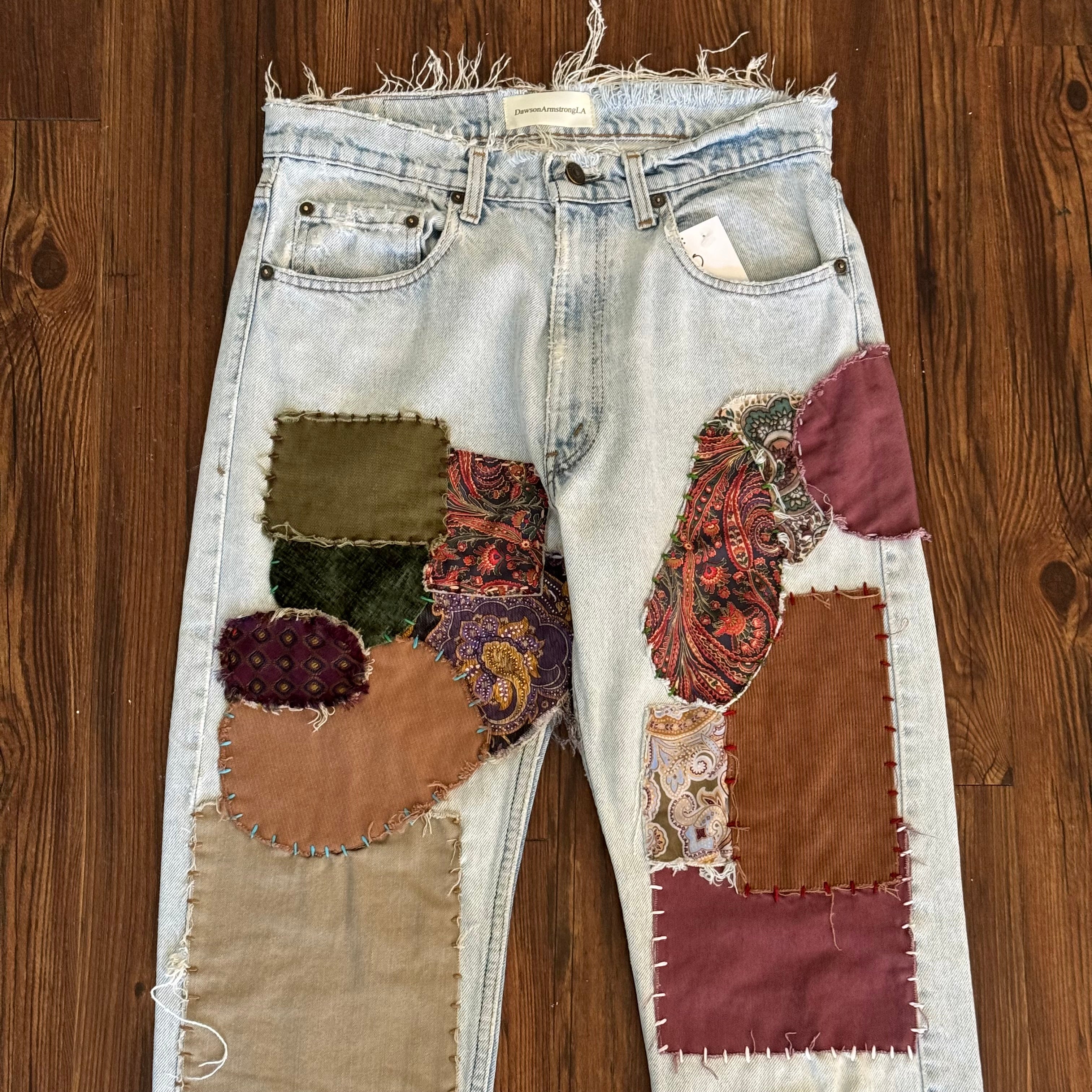 Light Wash Patchwork Jeans