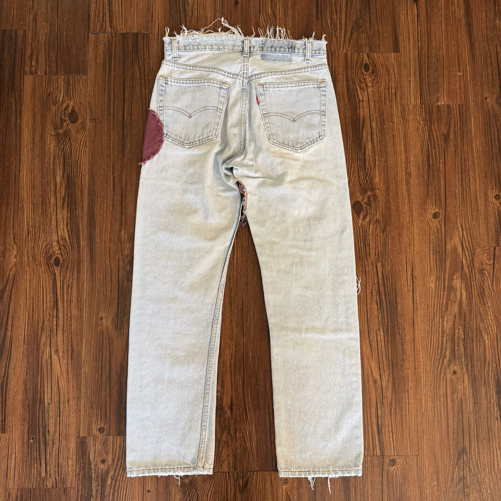 Vintage Levi's Light Wash Patchwork Jeans