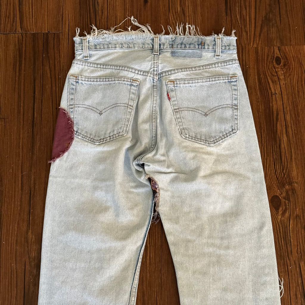Vintage Levi's Light Wash Patchwork Jeans