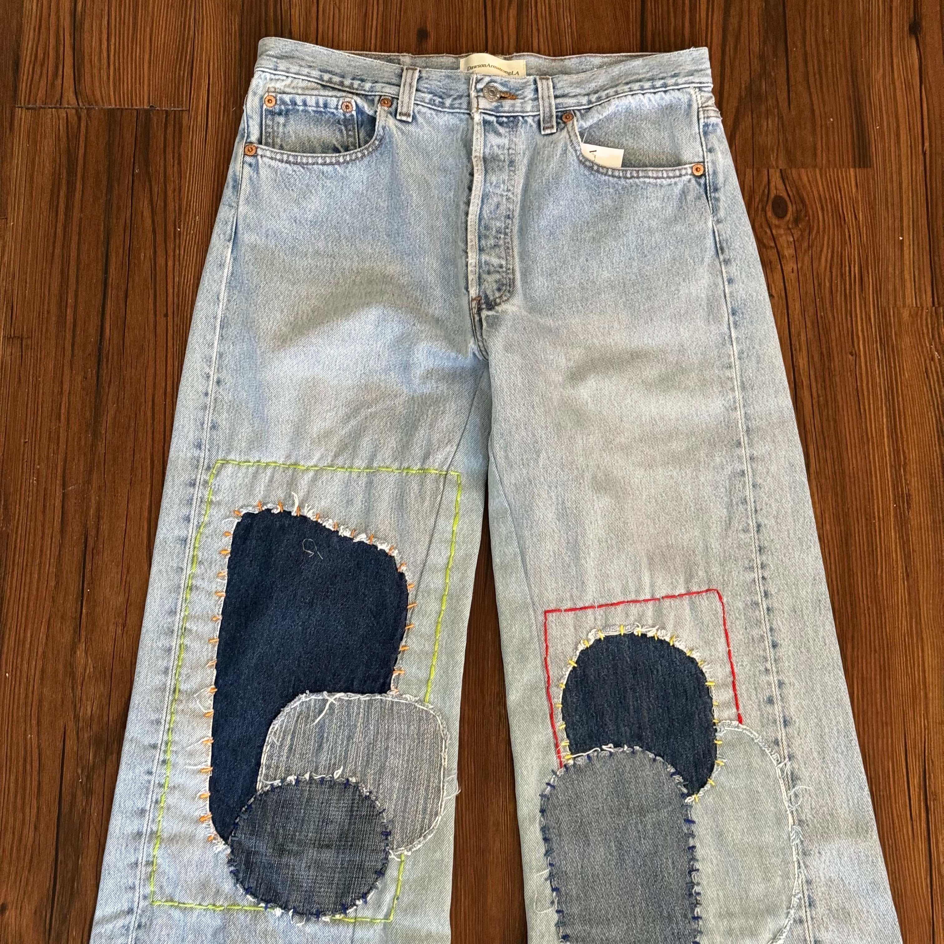 Light Wash Patchwork Jeans