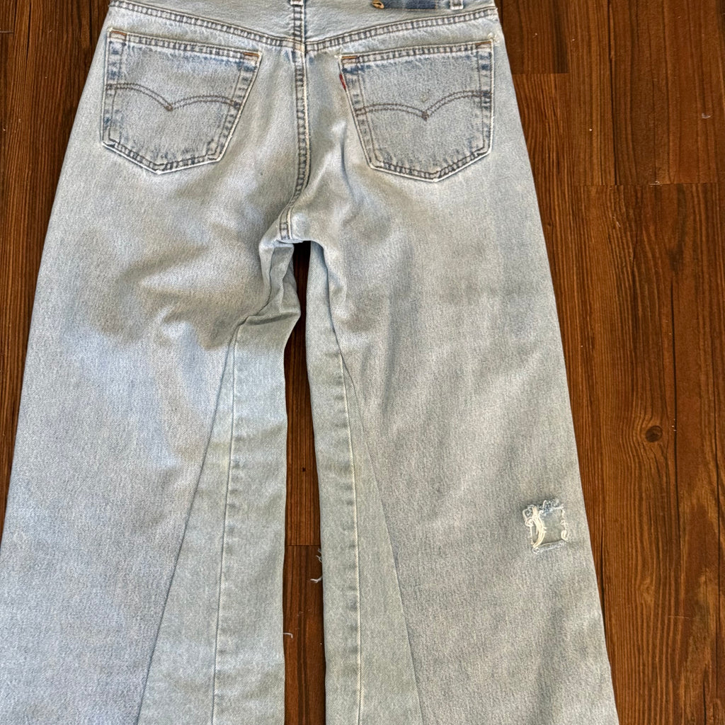 Vintage Levi's Light Wash Patchwork Jeans