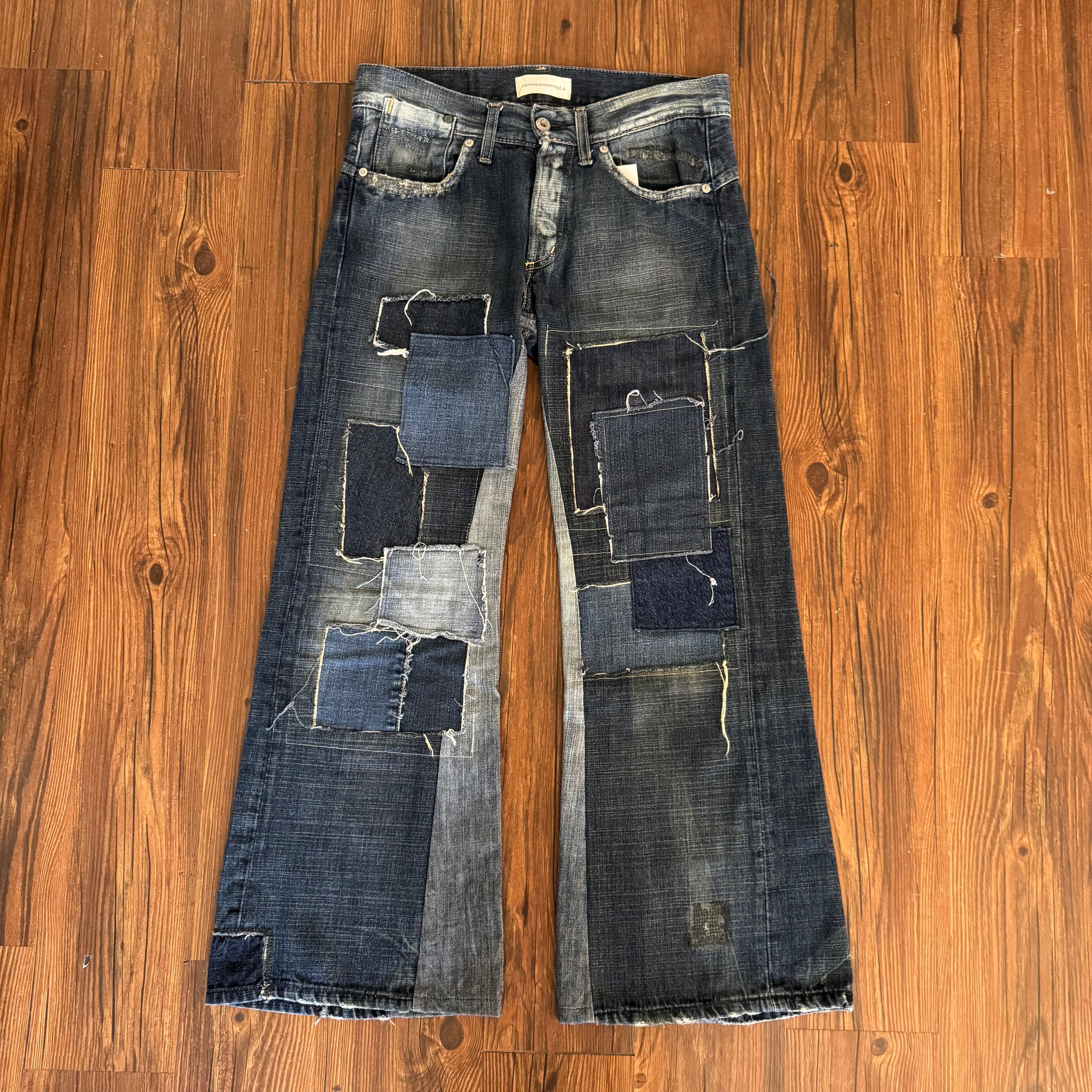 Dark Wash Patchwork Jeans