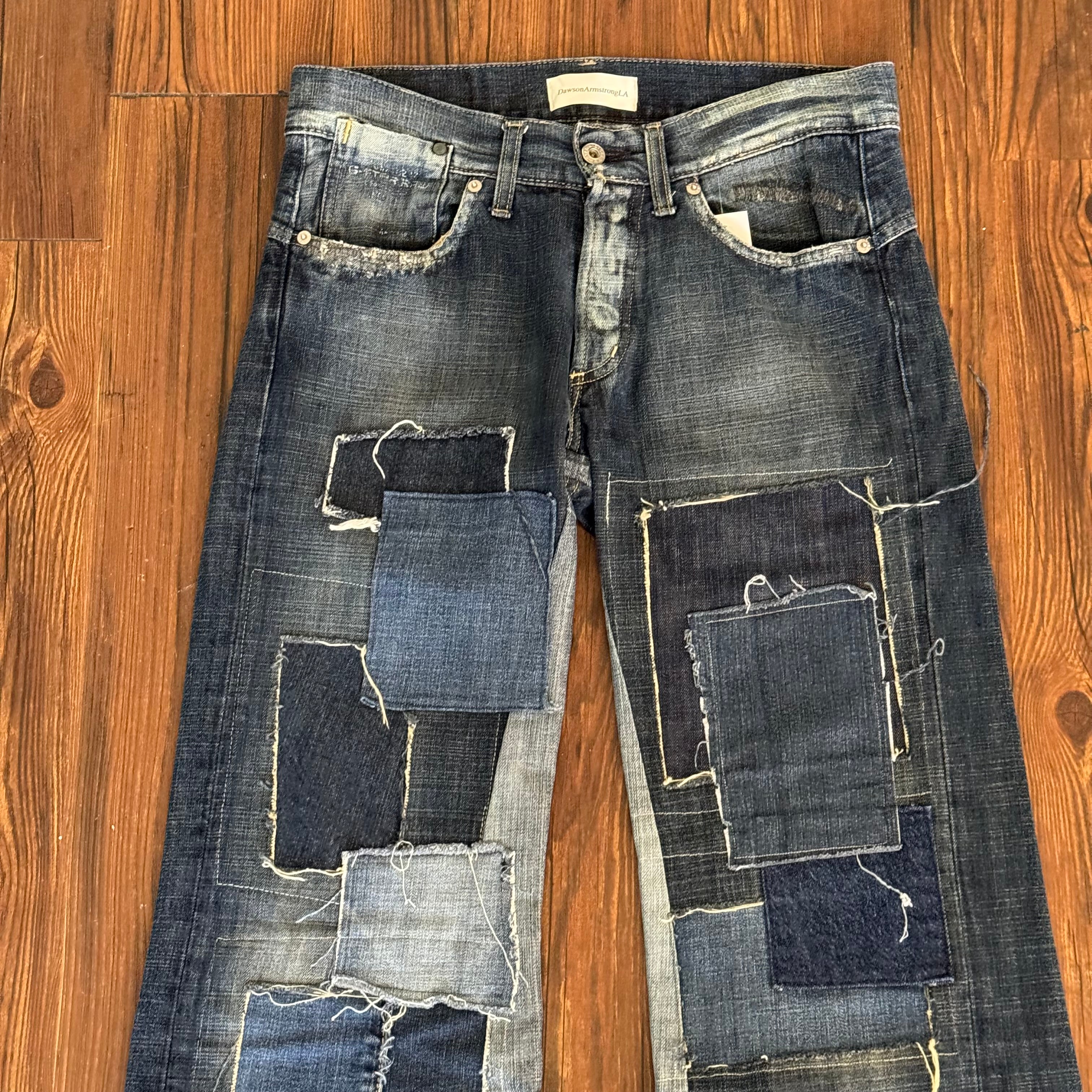 Dark Wash Patchwork Jeans