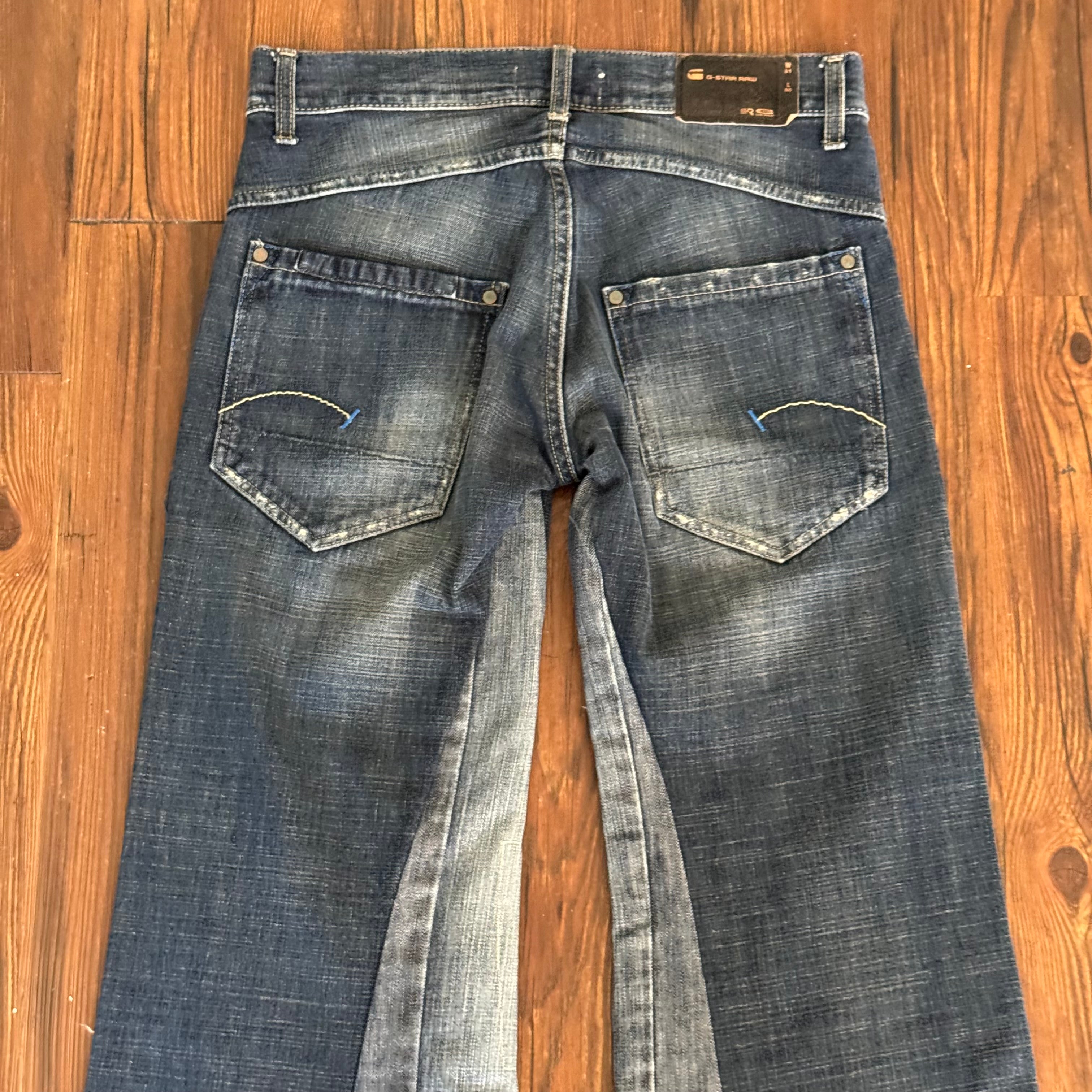 Dark Wash Patchwork Jeans