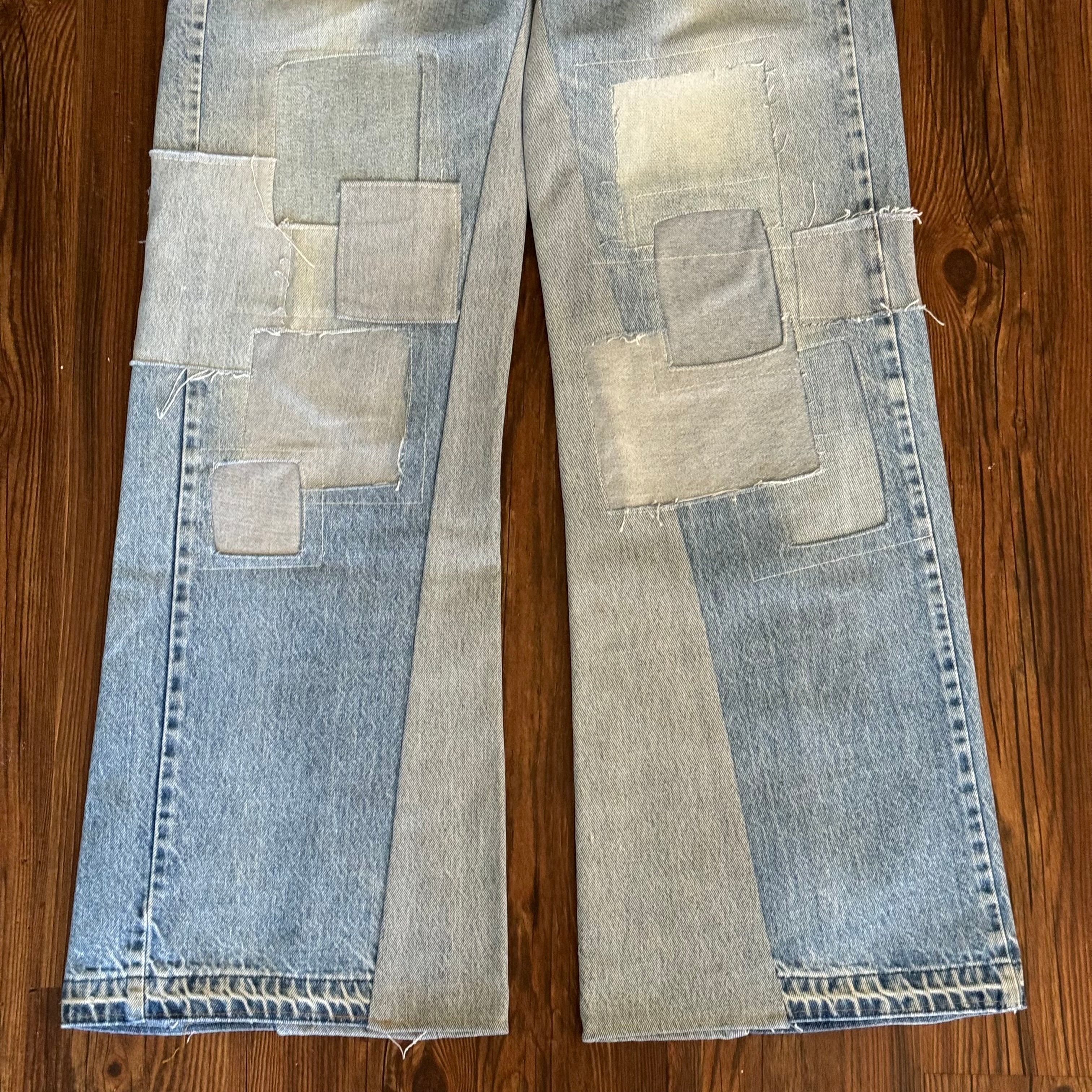Faded Patchwork Jeans