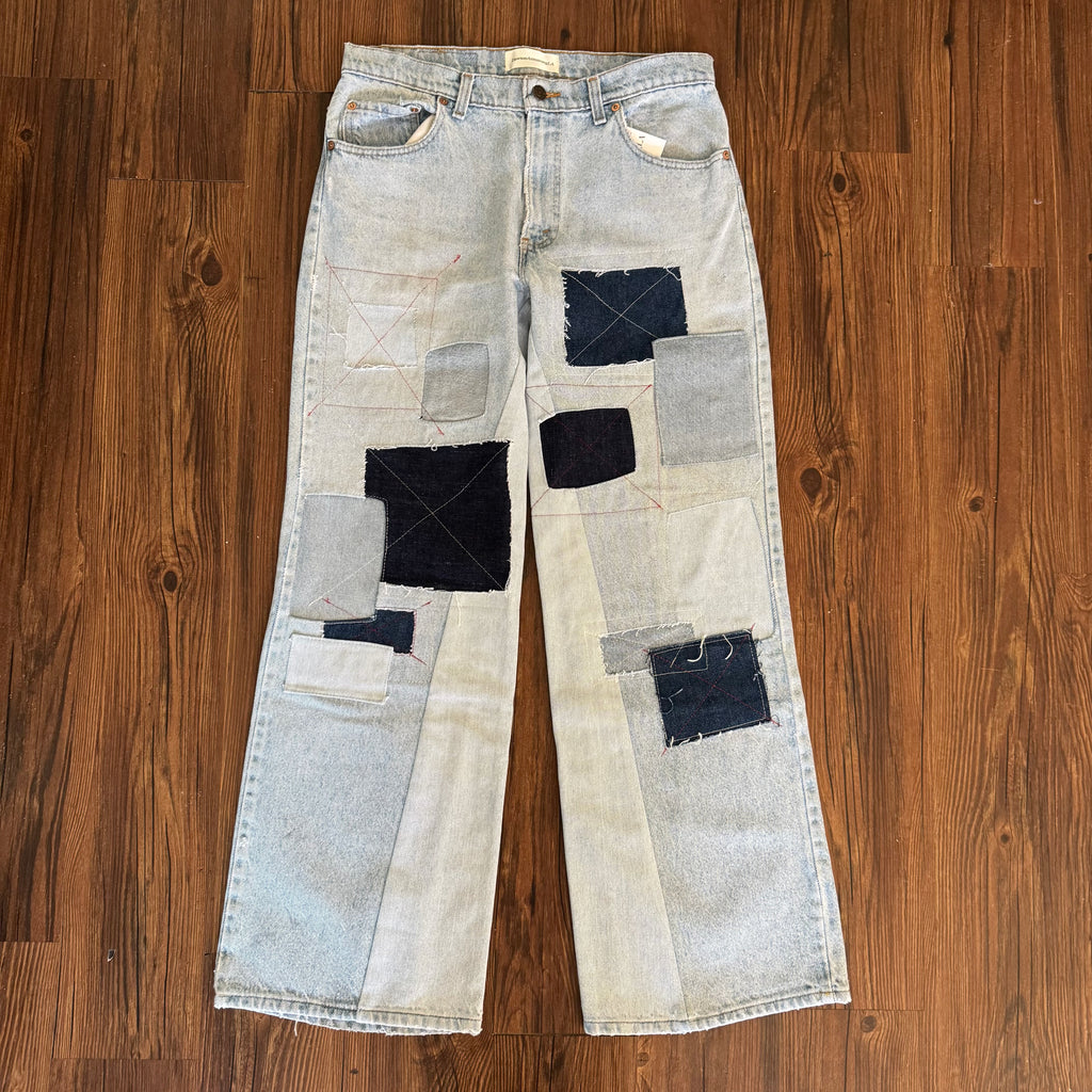 Vintage Levi's Light Wash Patchwork Jeans