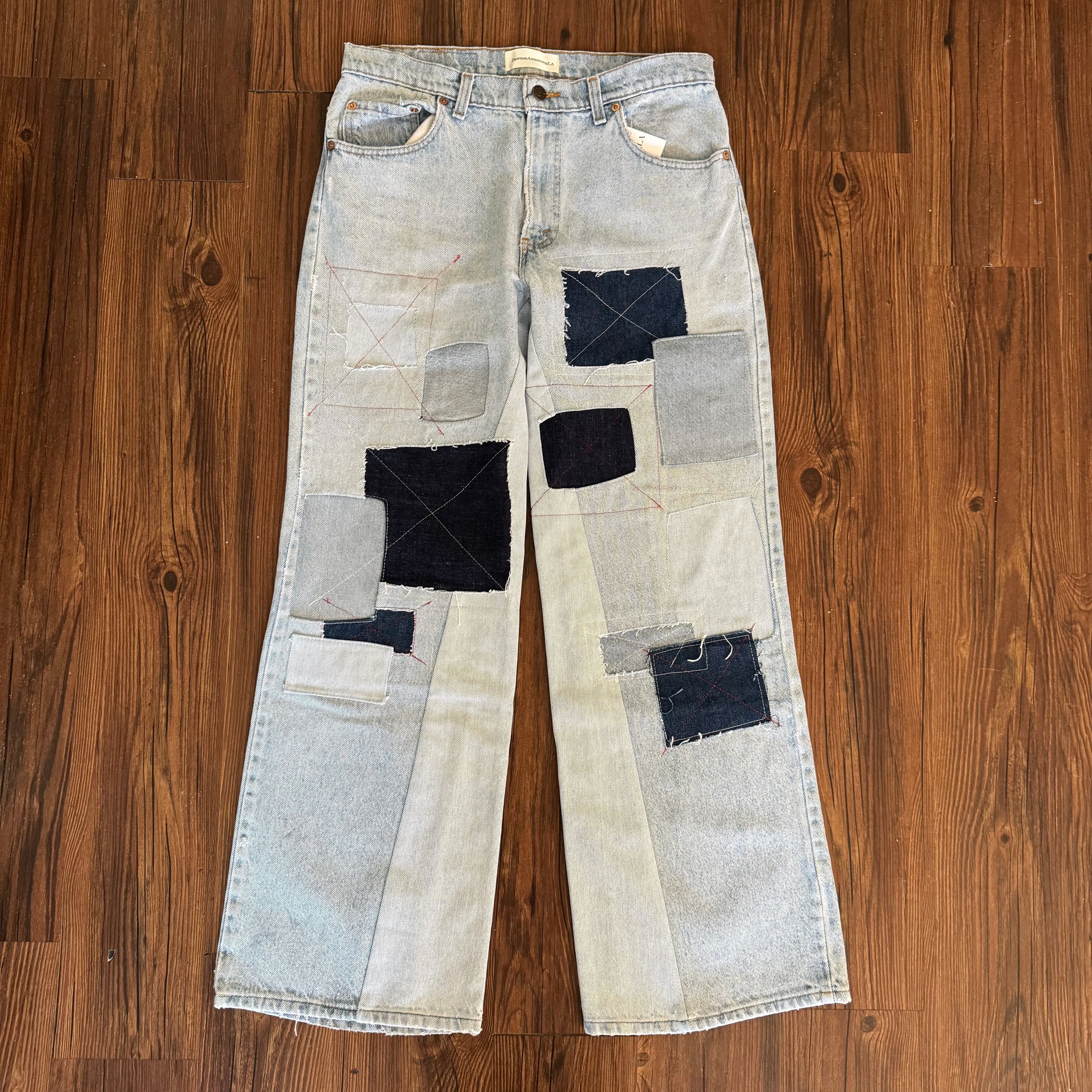 Light Wash Patchwork Jeans