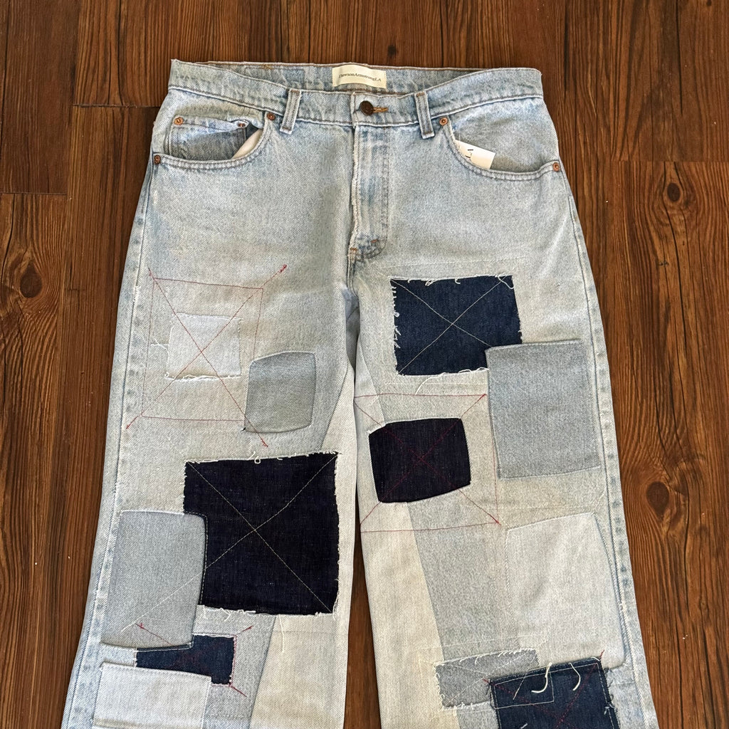 Vintage Levi's Light Wash Patchwork Jeans