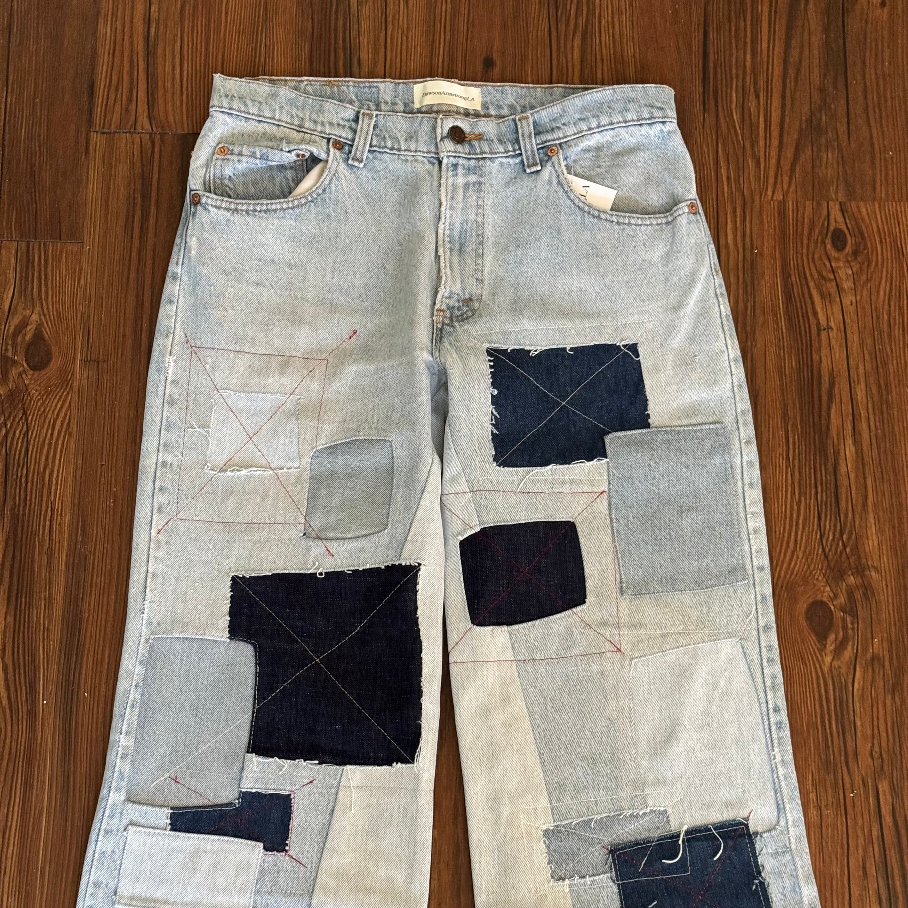 Light Wash Patchwork Jeans