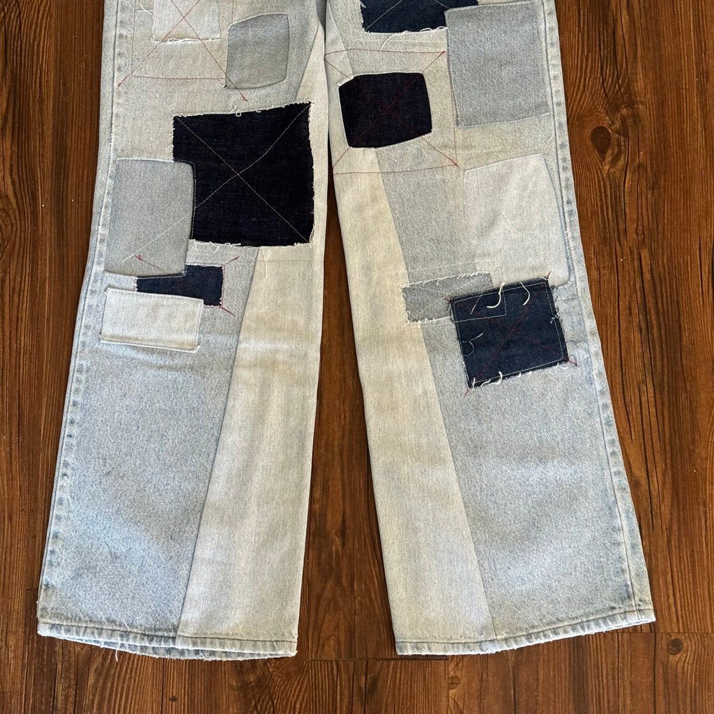 Vintage Levi's Light Wash Patchwork Jeans