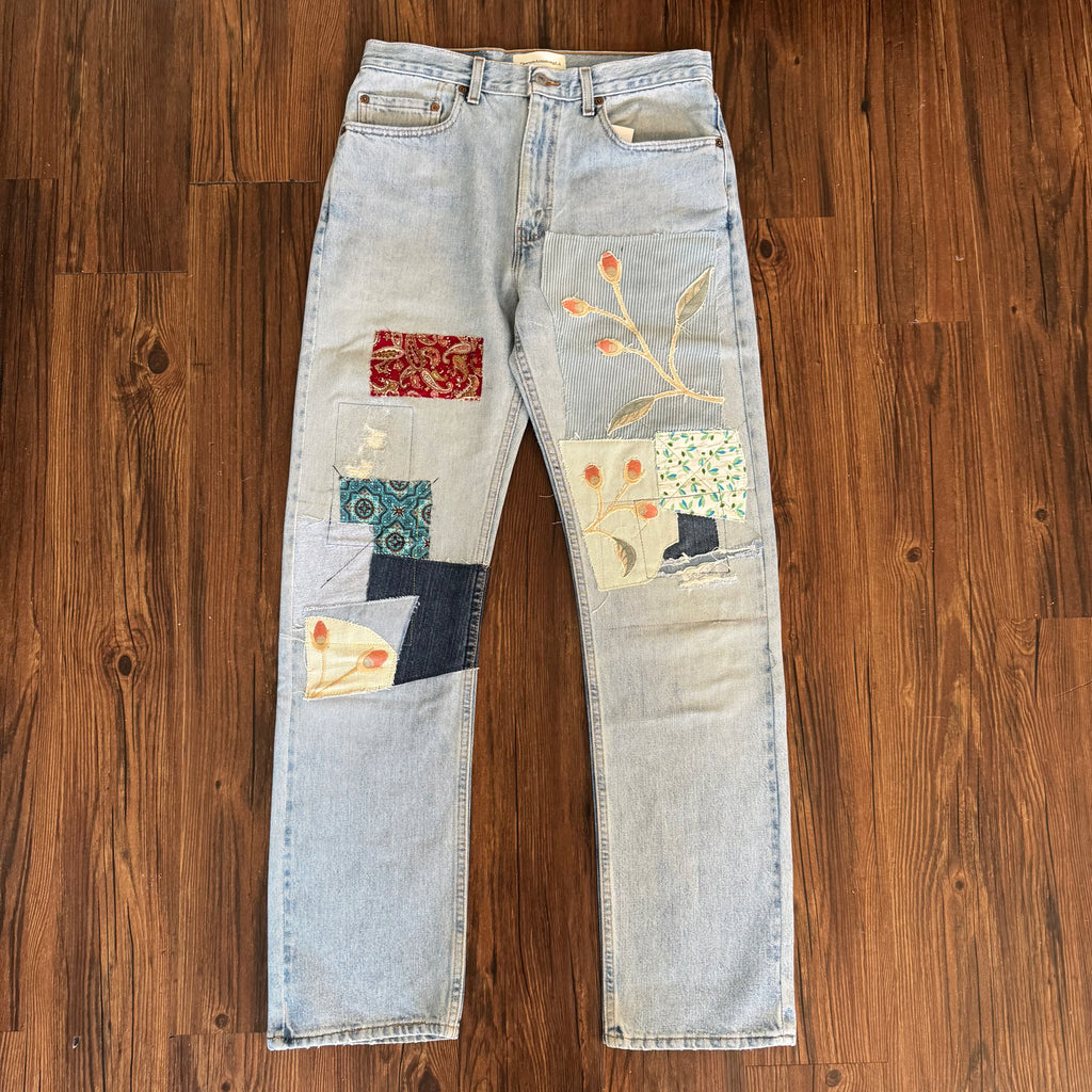 Vintage Levi's Light Wash Patchwork Jeans
