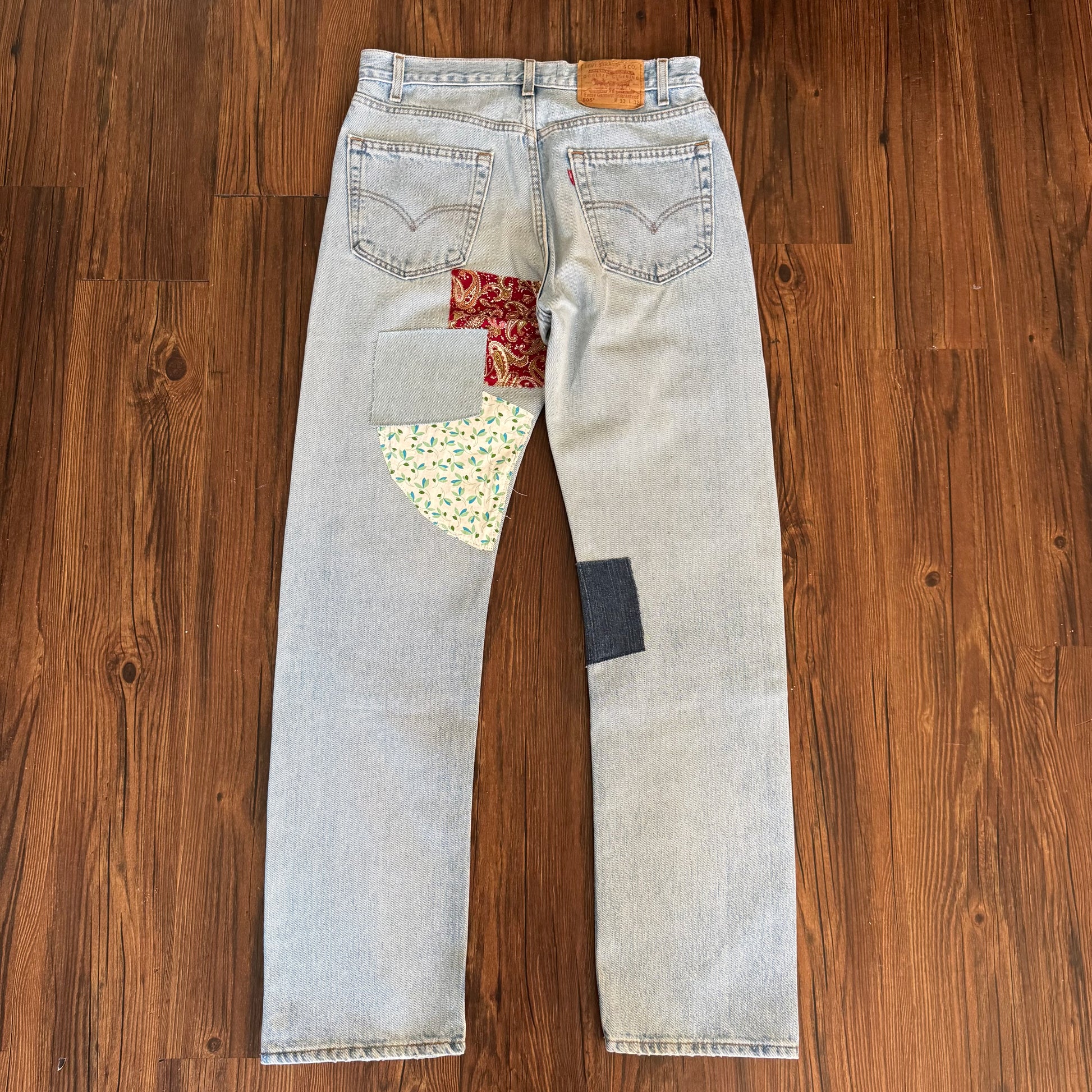 Vintage Levi's Light Wash Patchwork Jeans