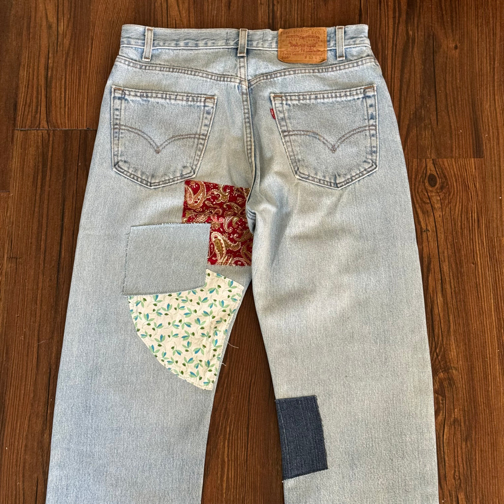 Vintage Levi's Light Wash Patchwork Jeans
