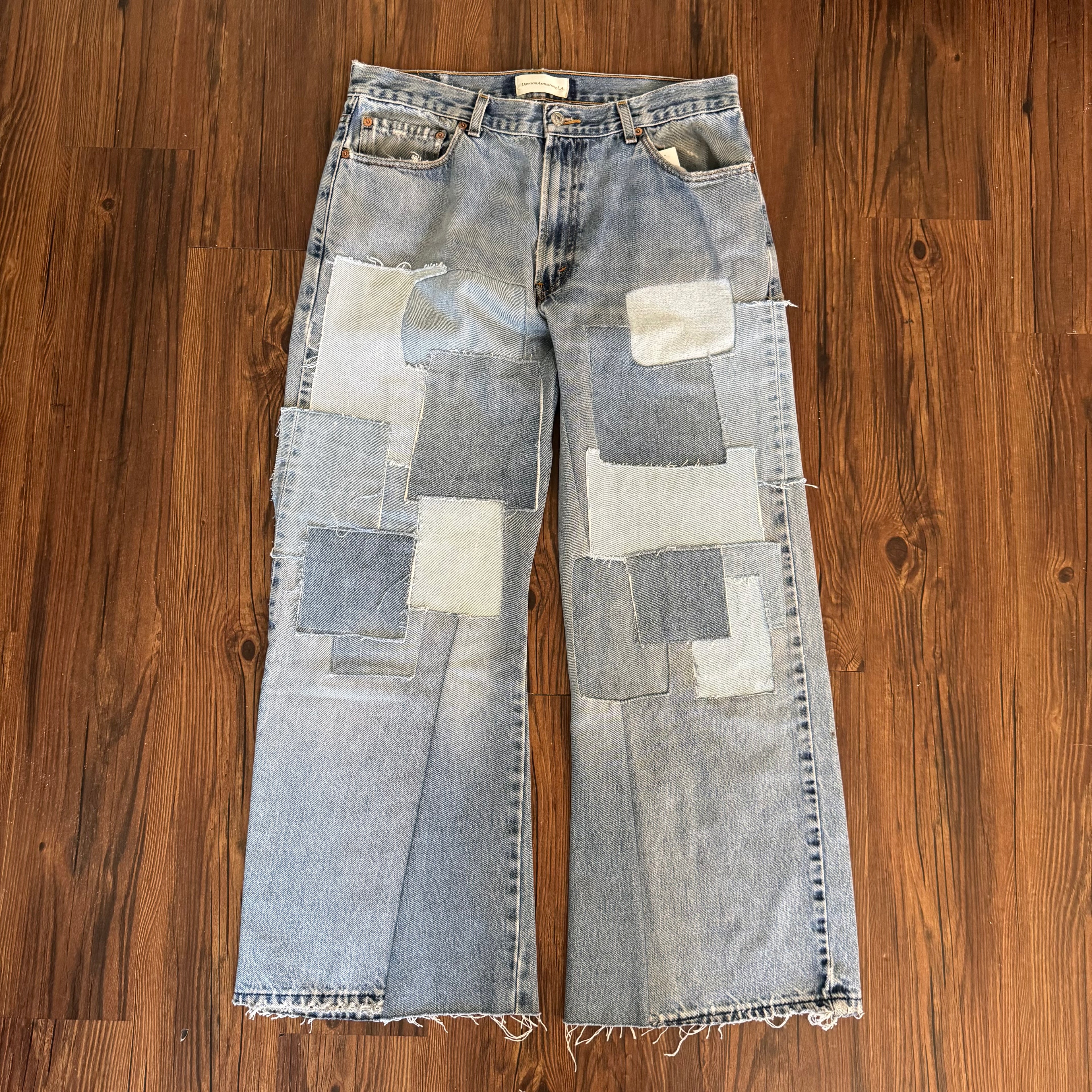 Washed Patchwork Jeans