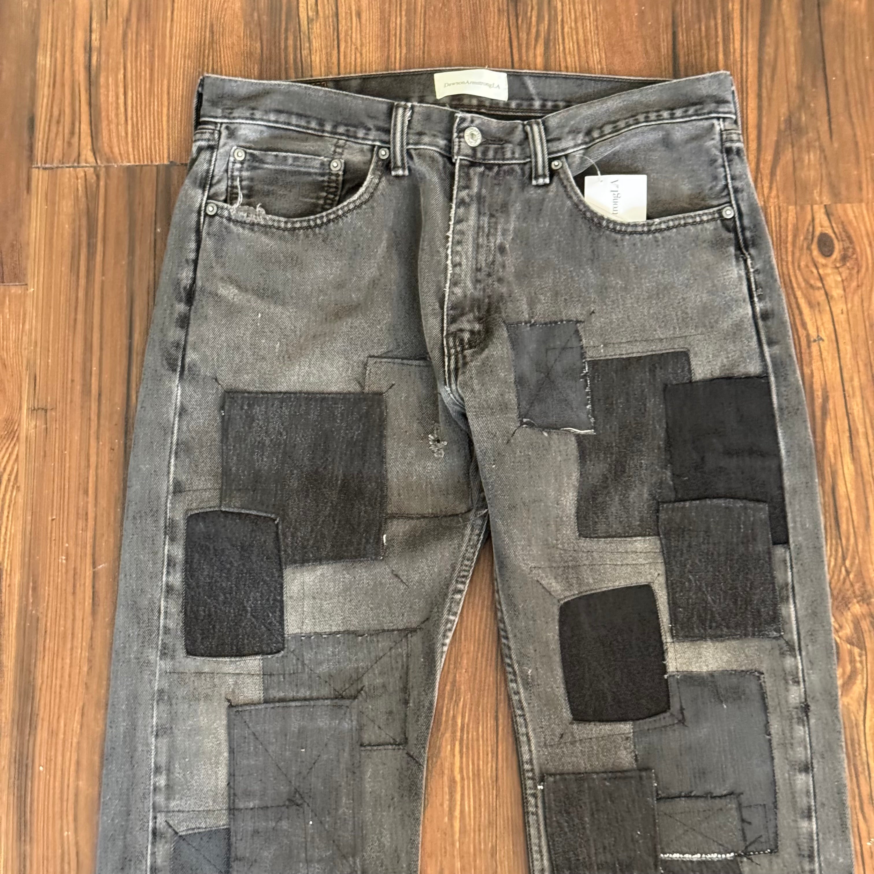 Black Patchwork Jeans