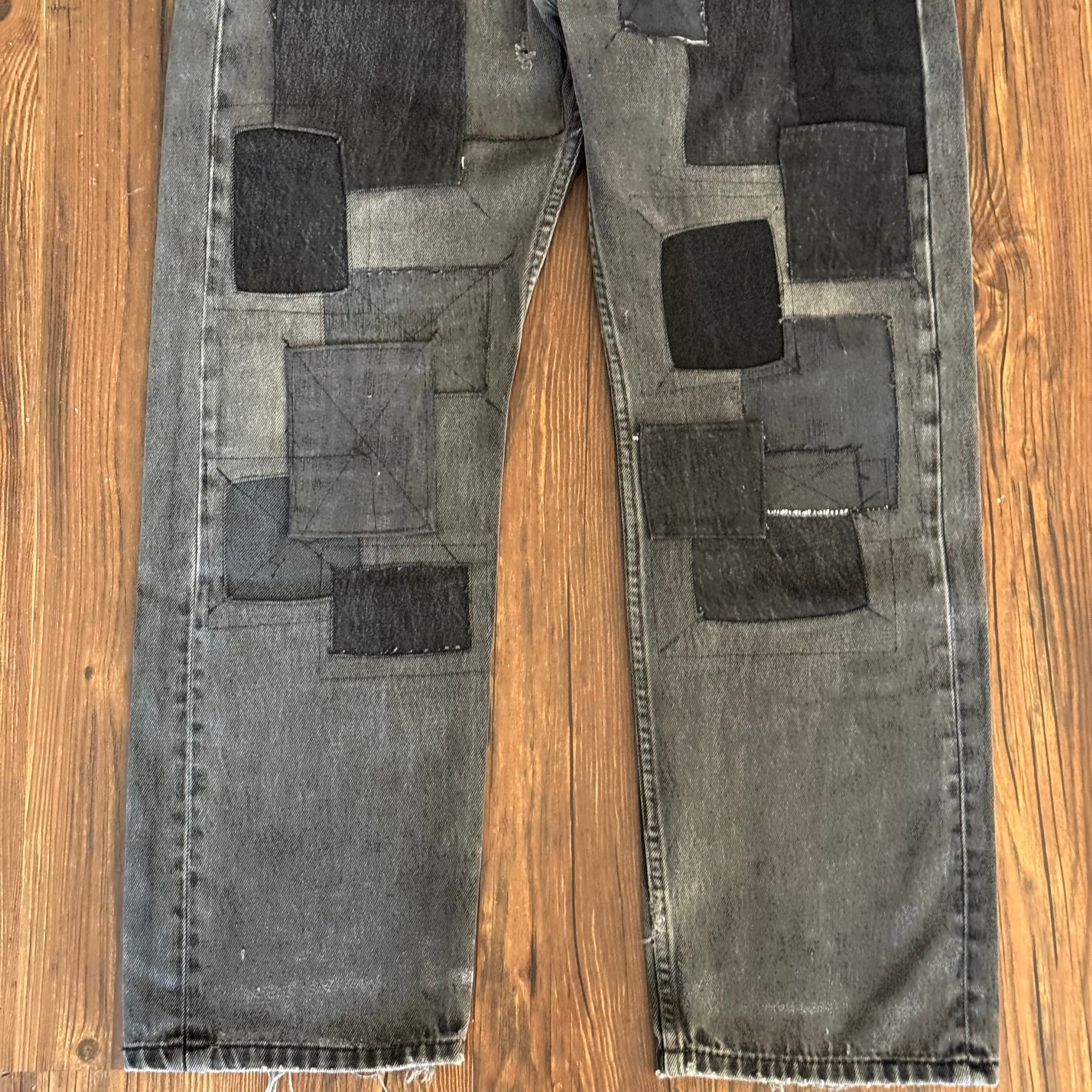 Black Patchwork Jeans