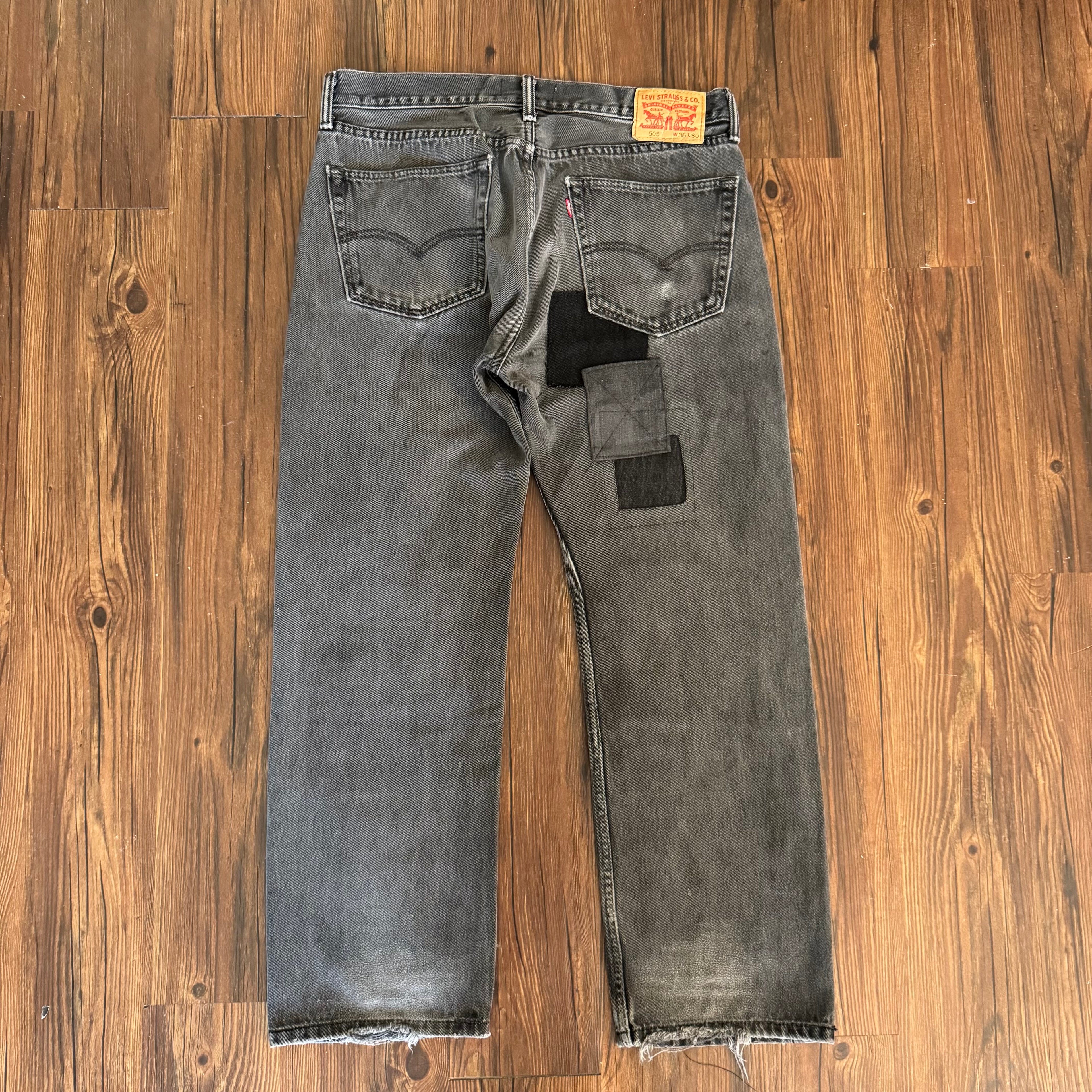 Black Patchwork Jeans