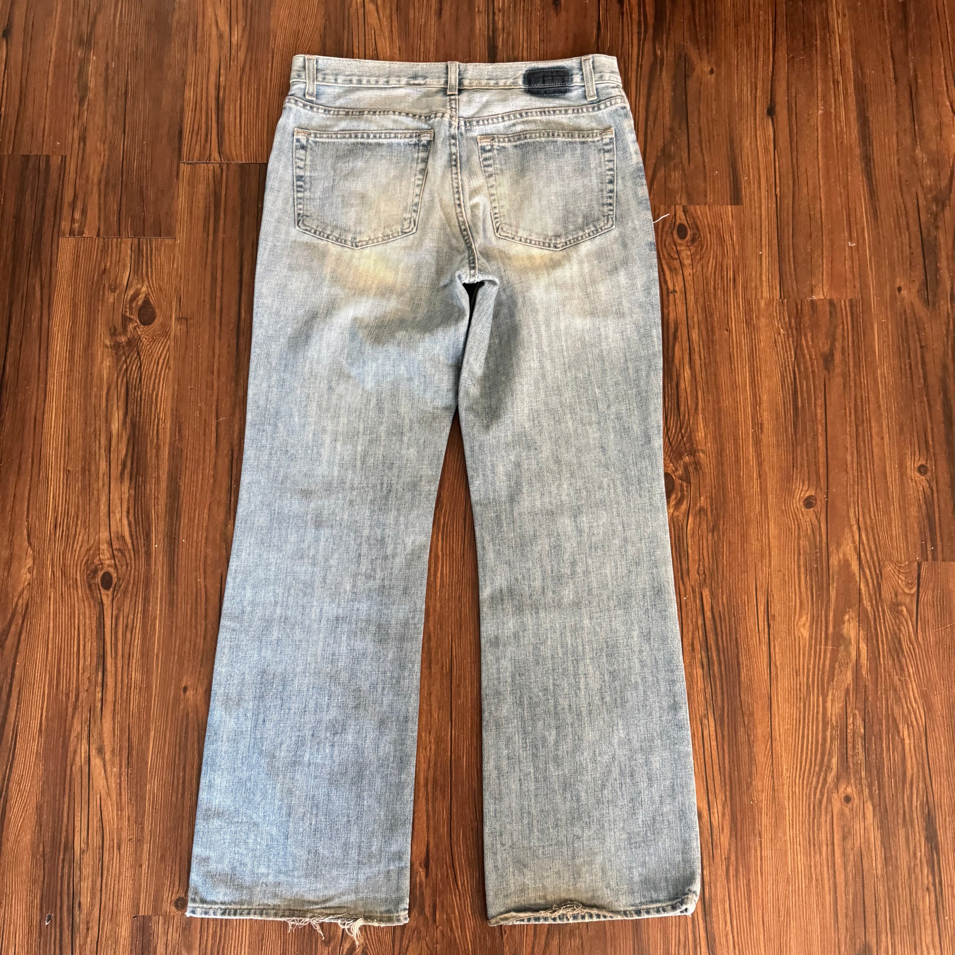 Washed Grunge Patchwork Jeans