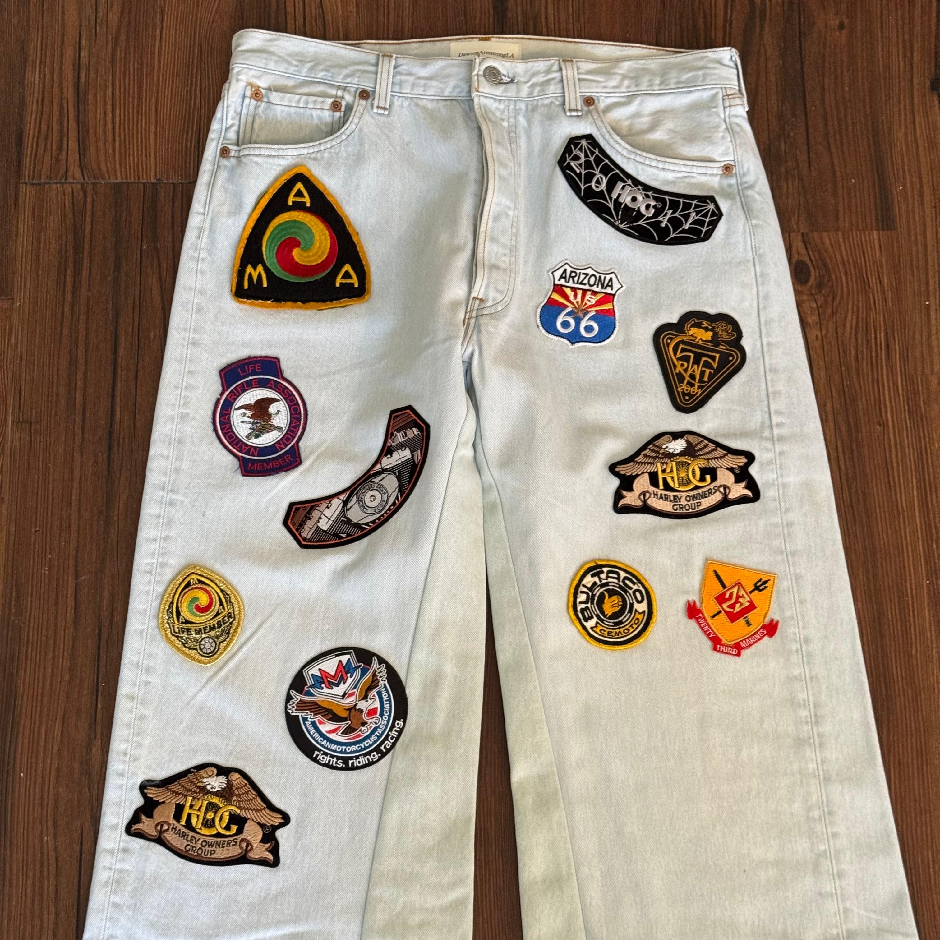 Motorcycle Patch Baggy Jeans