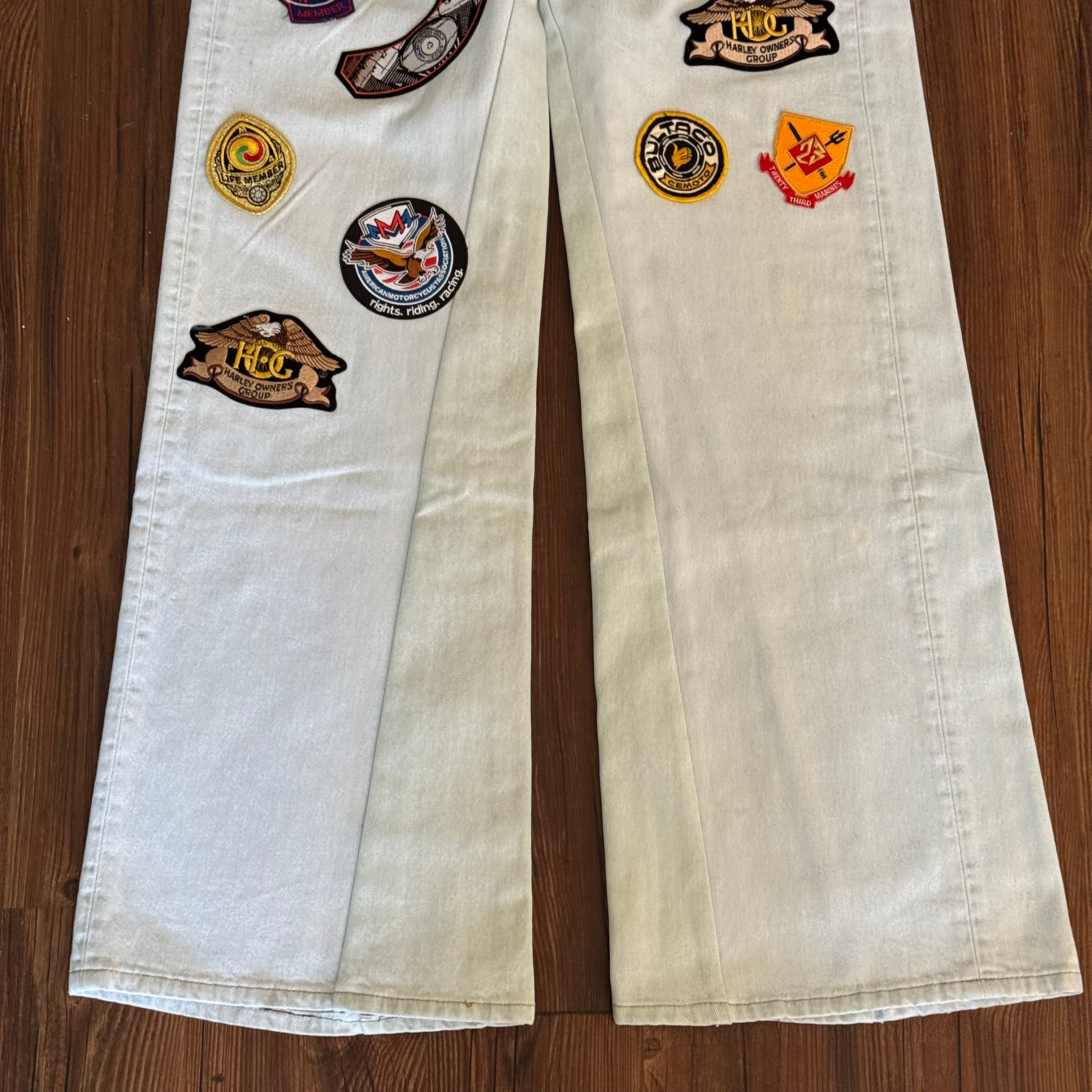 Motorcycle Patch Baggy Jeans