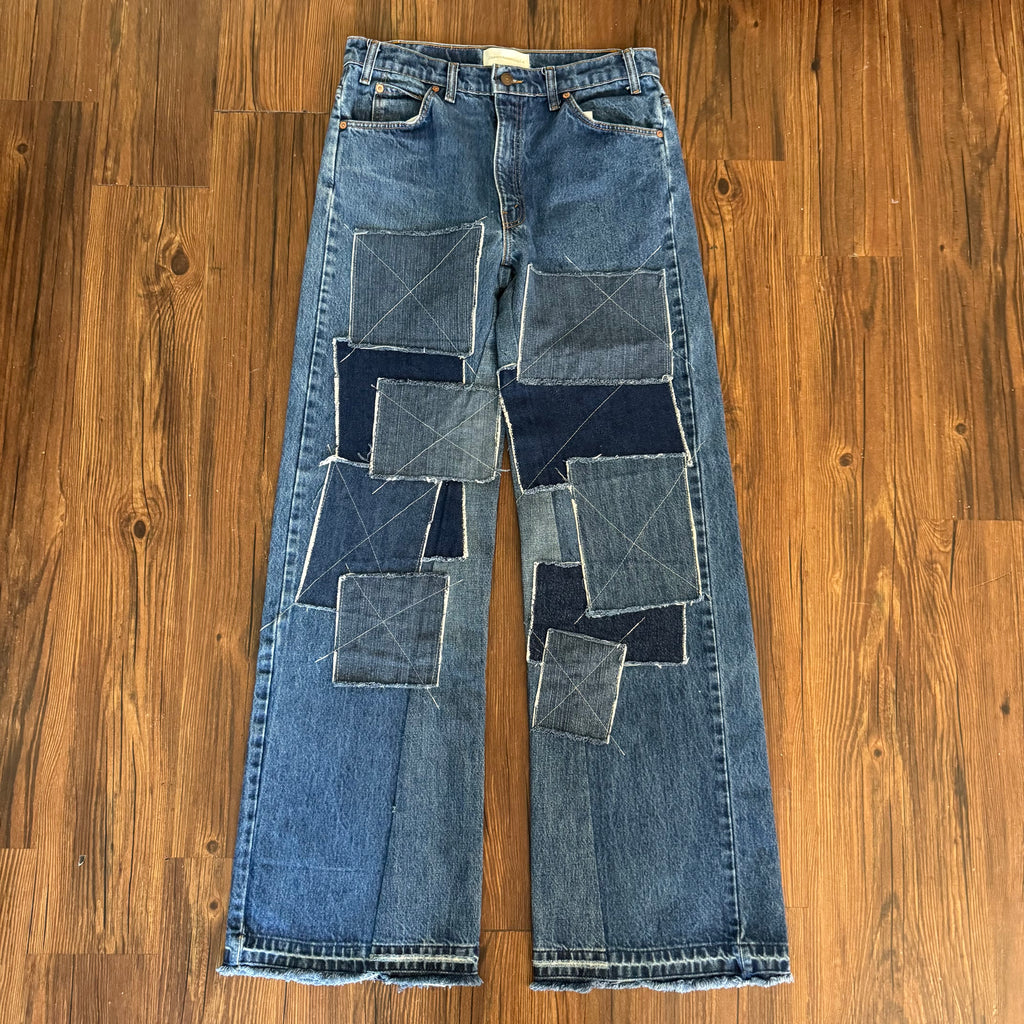 Vintage Levi's Dark Wash Patch Baggy Jeans