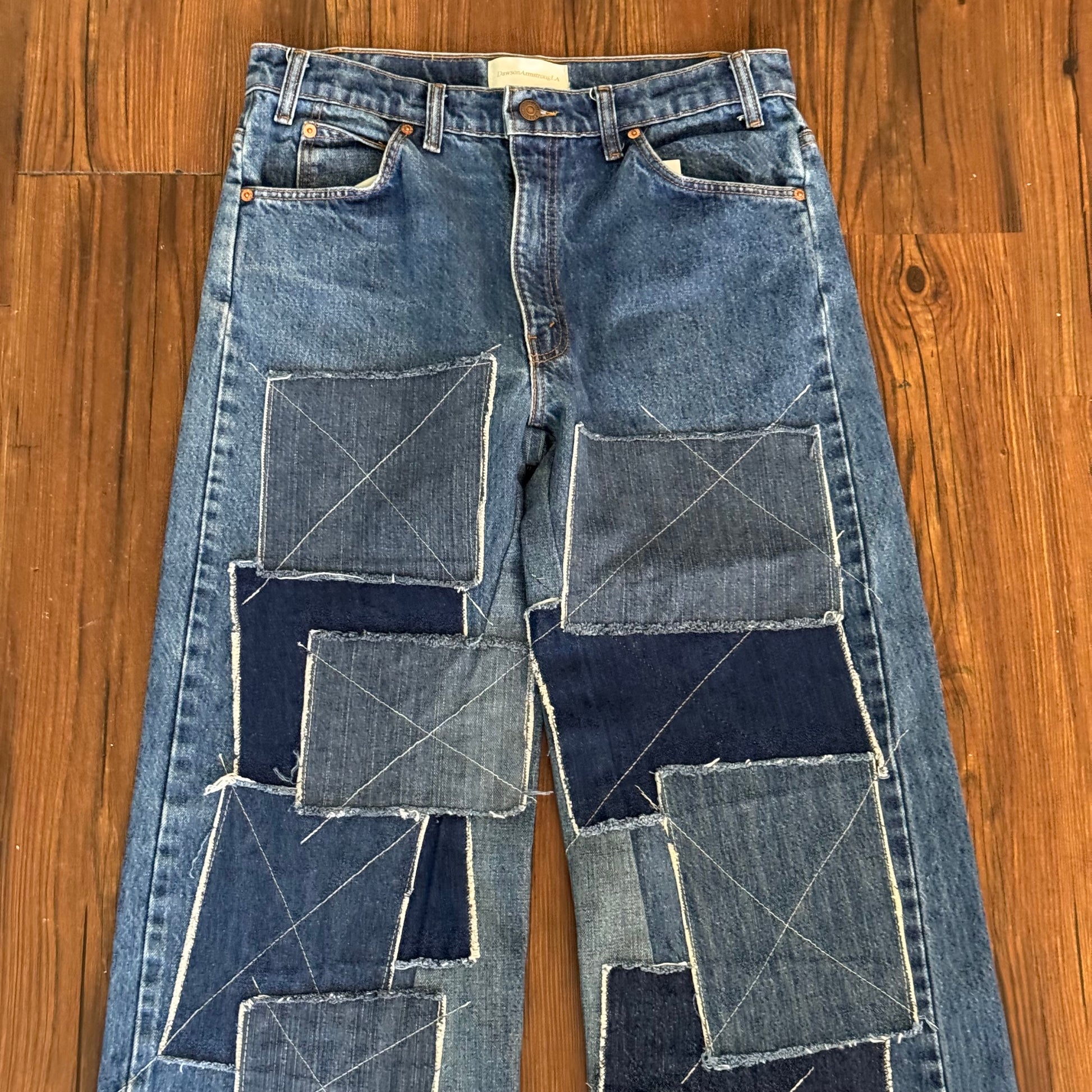 Vintage Levi's Dark Wash Patch Baggy Jeans