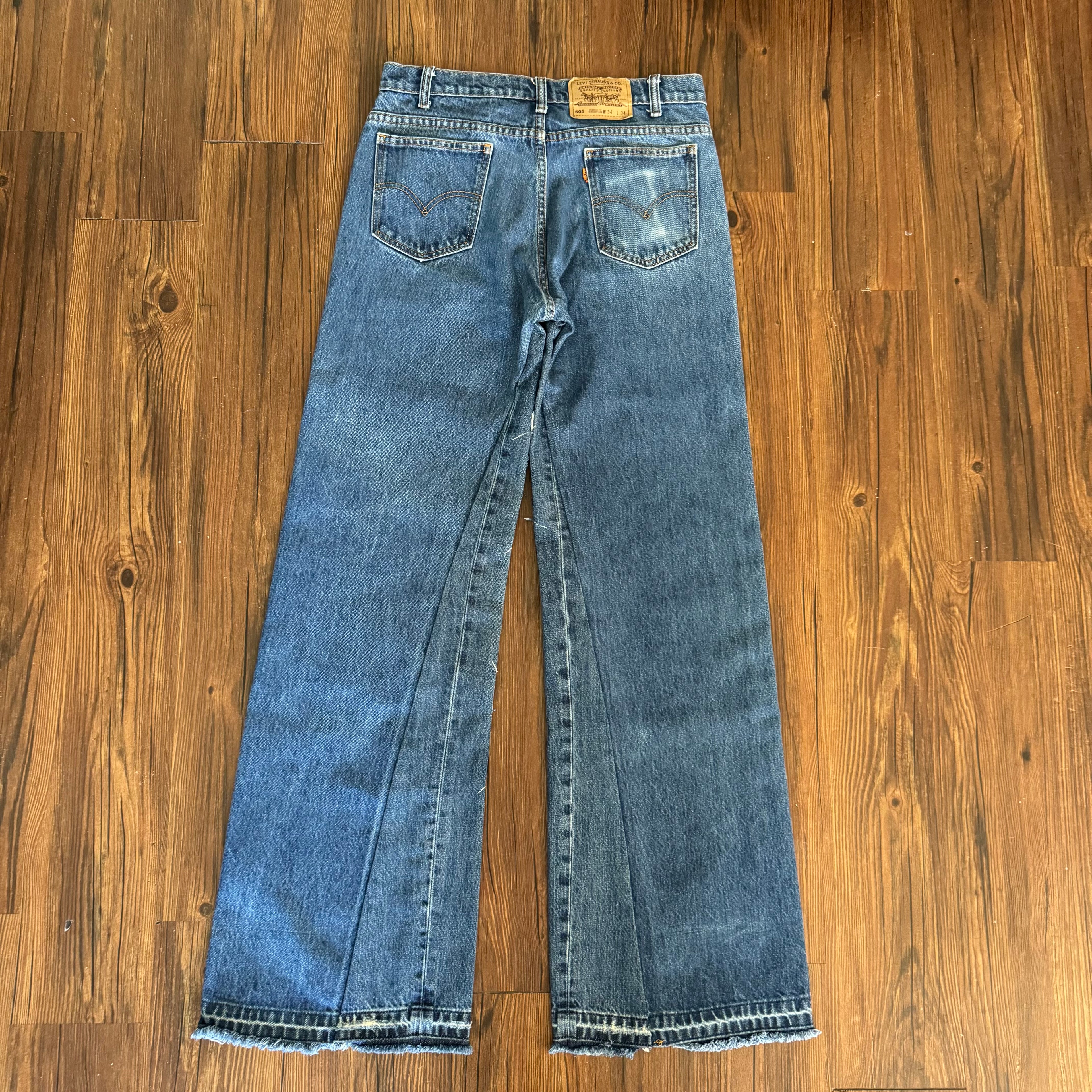 Dark Wash Patchwork Baggy Jeans