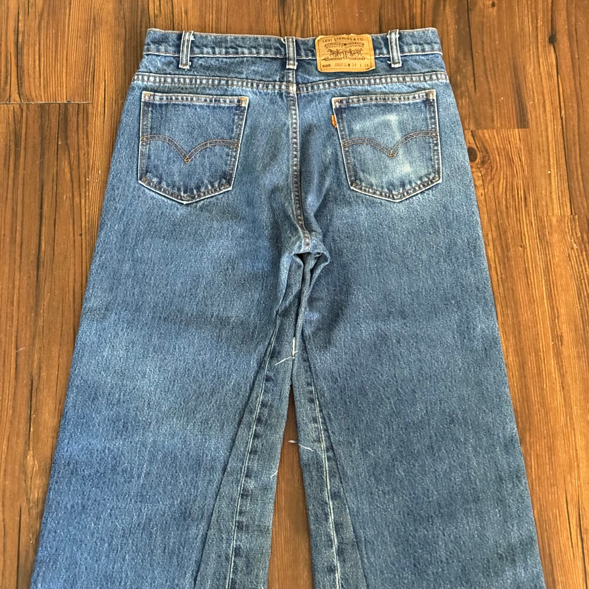 Vintage Levi's Dark Wash Patch Baggy Jeans