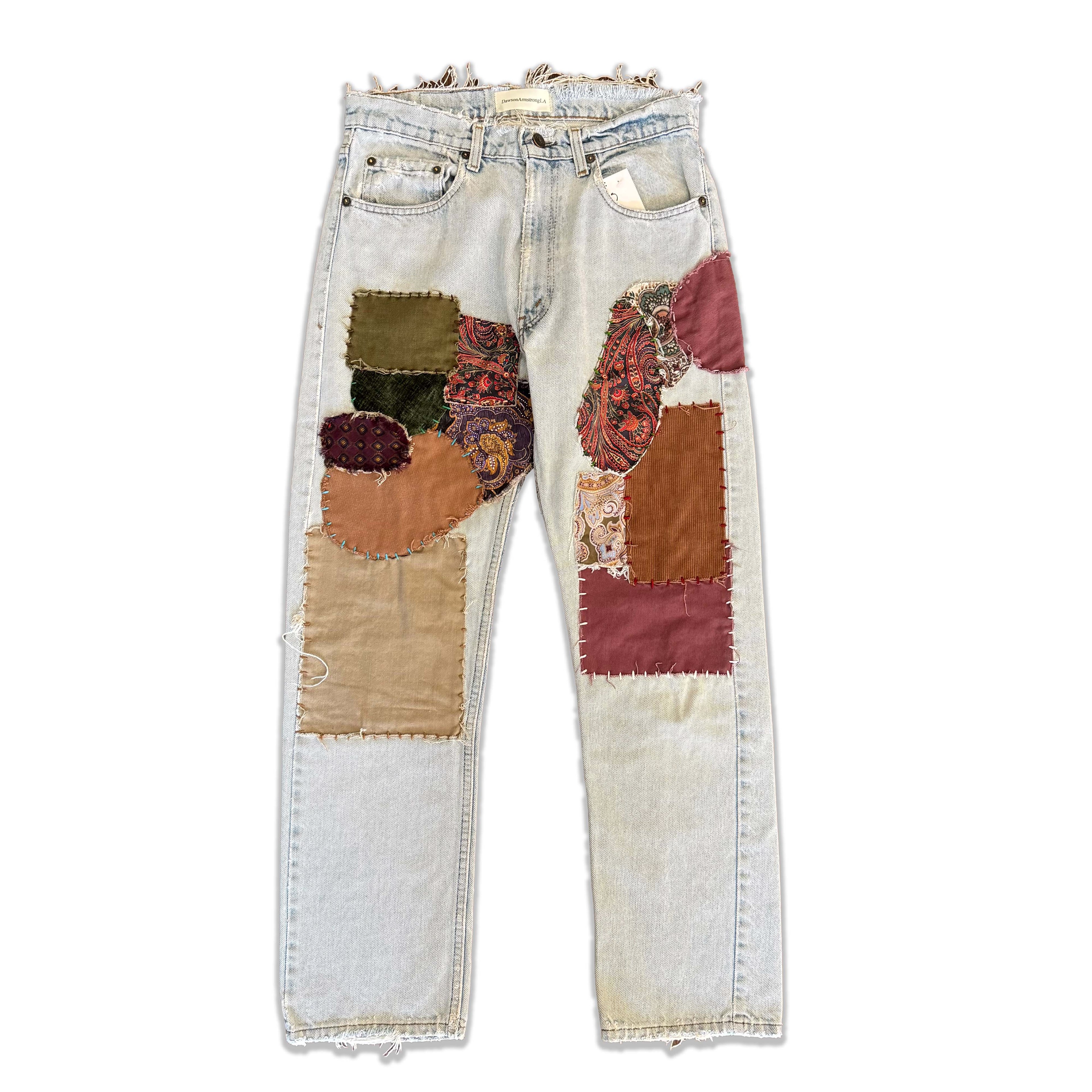 Light Wash Patchwork Jeans