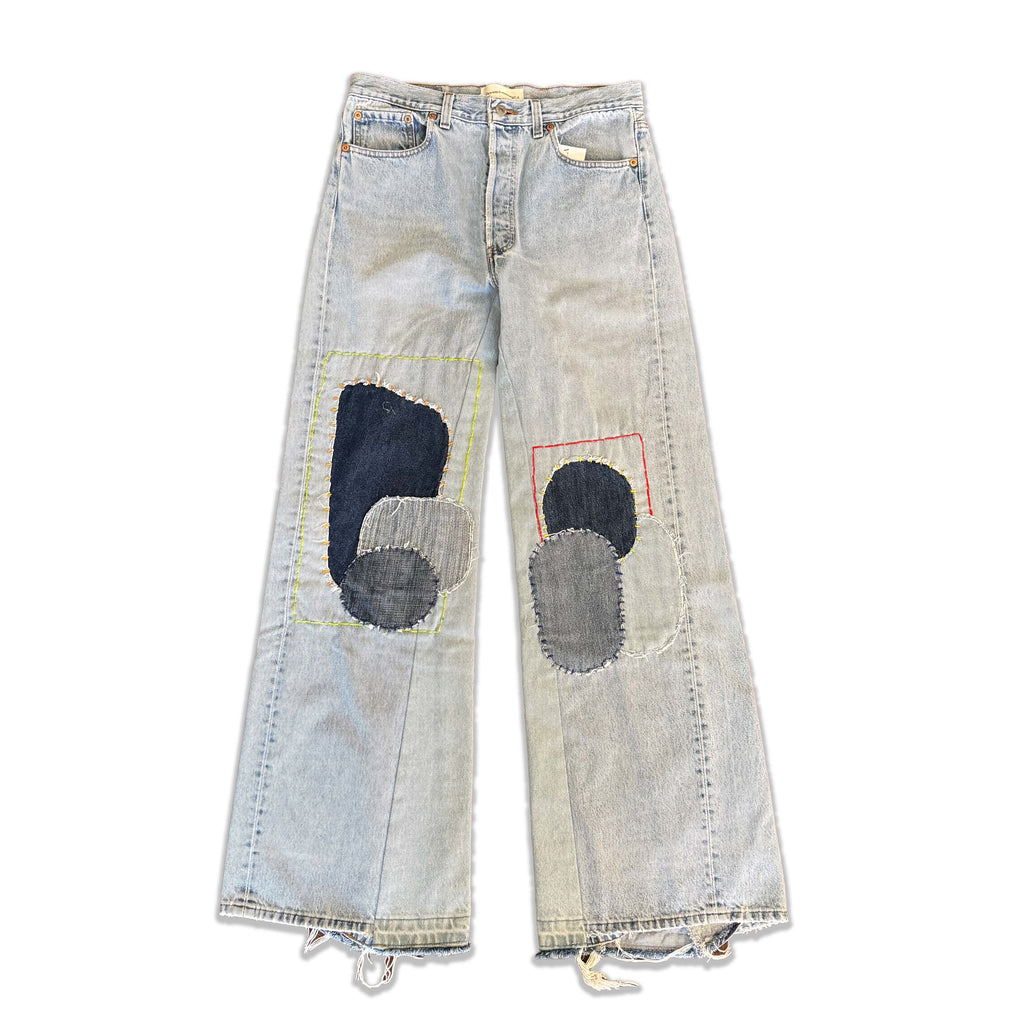 Vintage Levi's Light Wash Patchwork Jeans