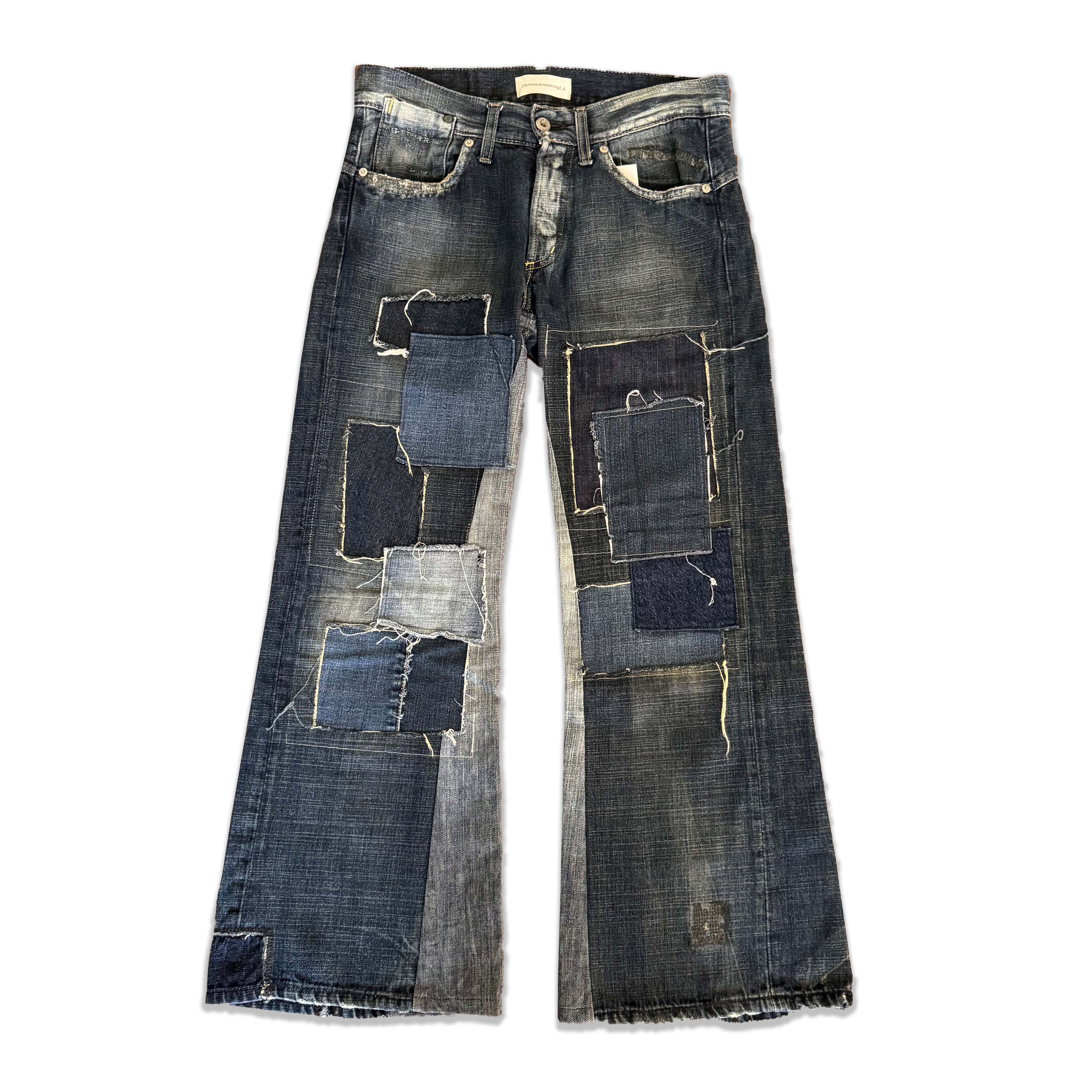 Dark Wash Patchwork Jeans