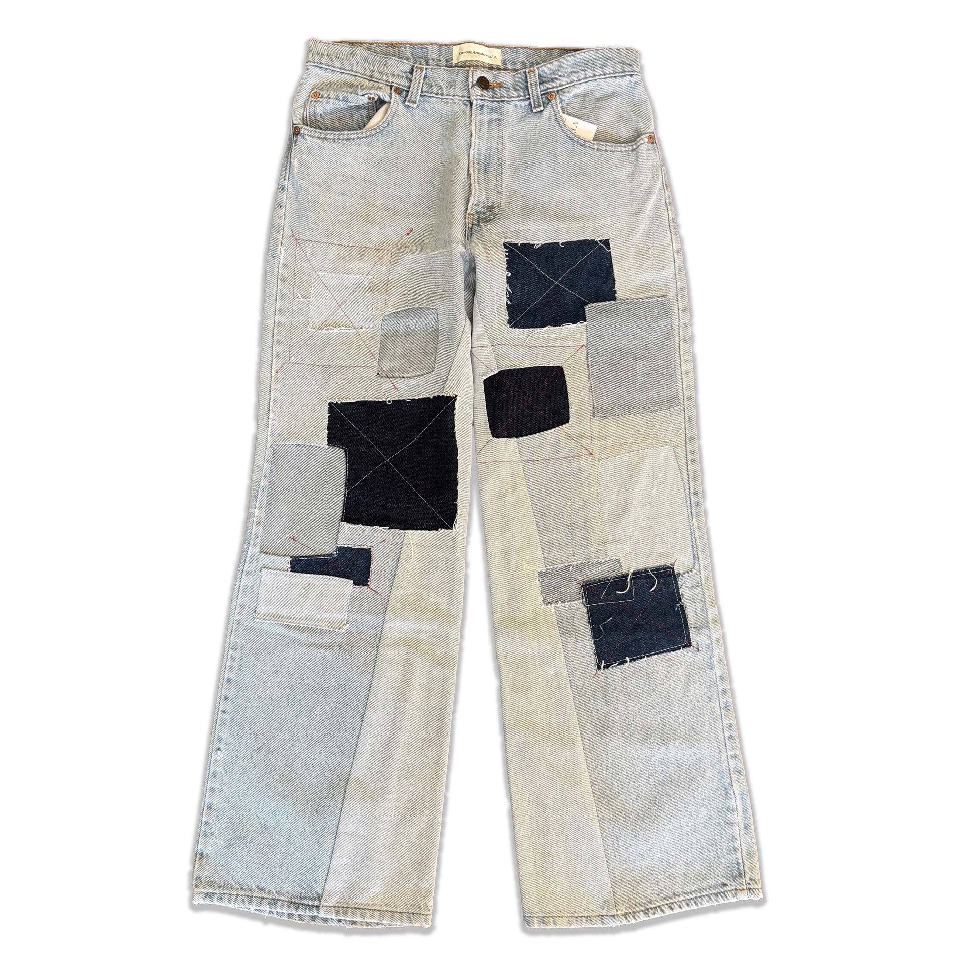 Vintage Levi's Light Wash Patchwork Jeans