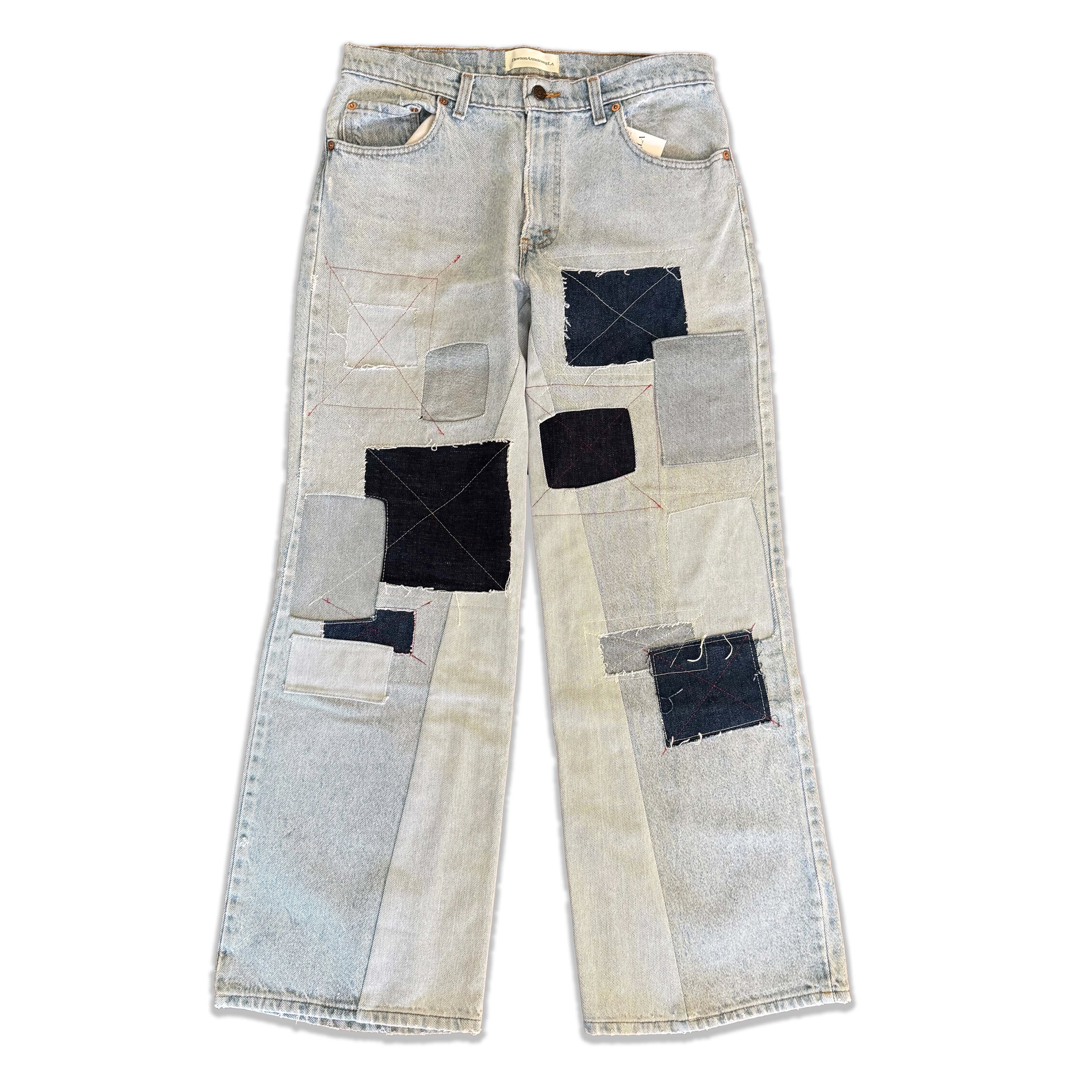 Light Wash Patchwork Jeans