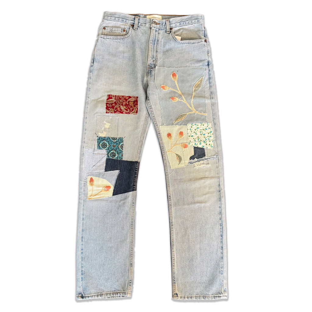 Vintage Levi's Light Wash Patchwork Jeans