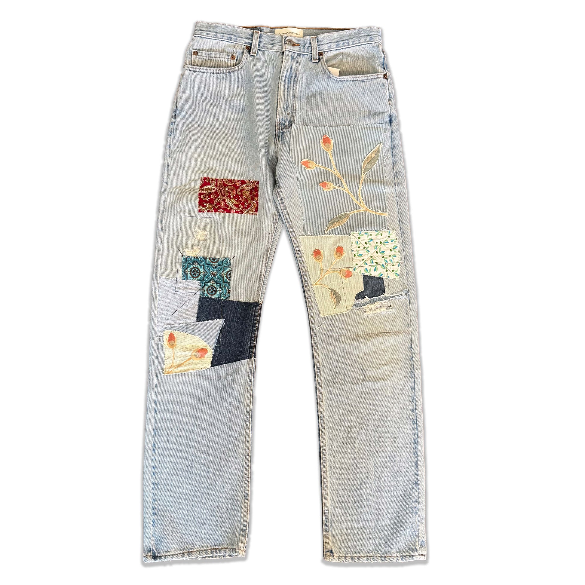 Vintage Levi's Light Wash Patchwork Jeans