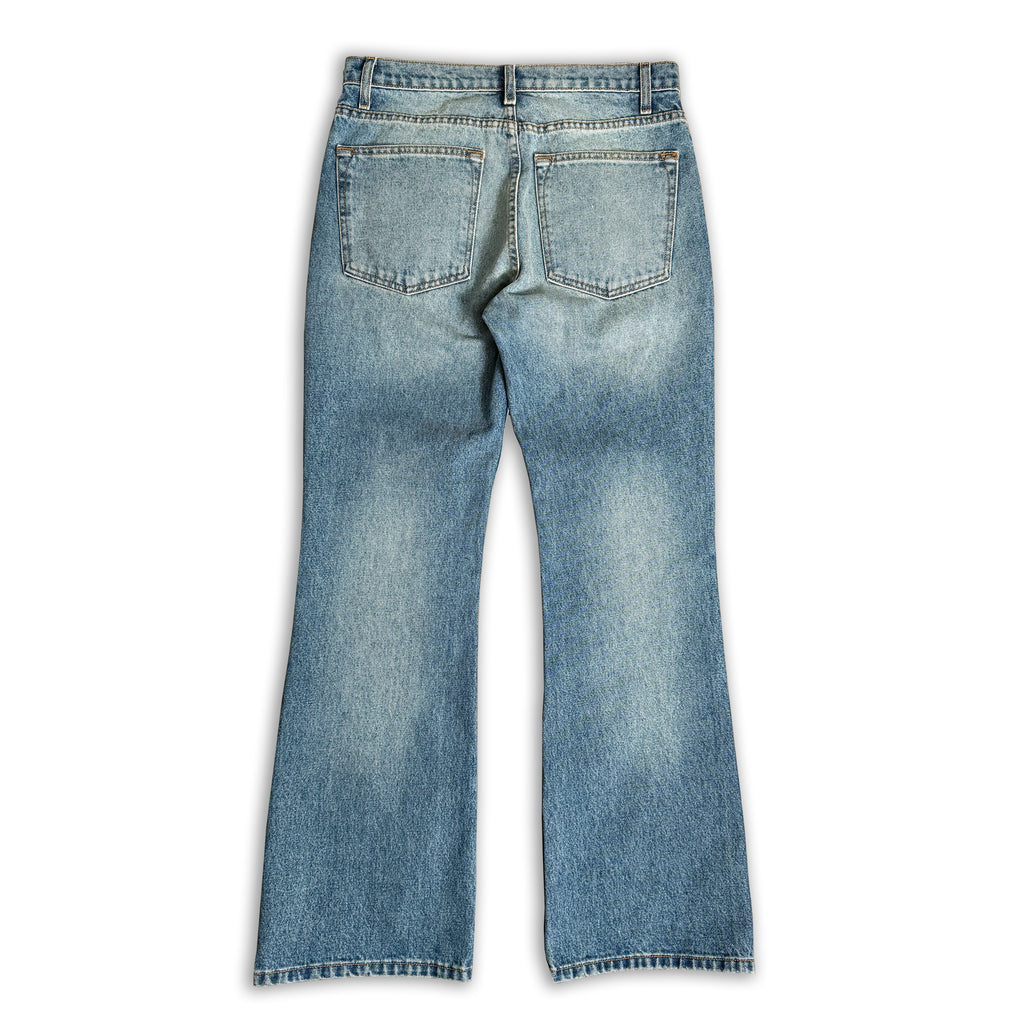 Cheetah Print Star Knee Flared Jeans
